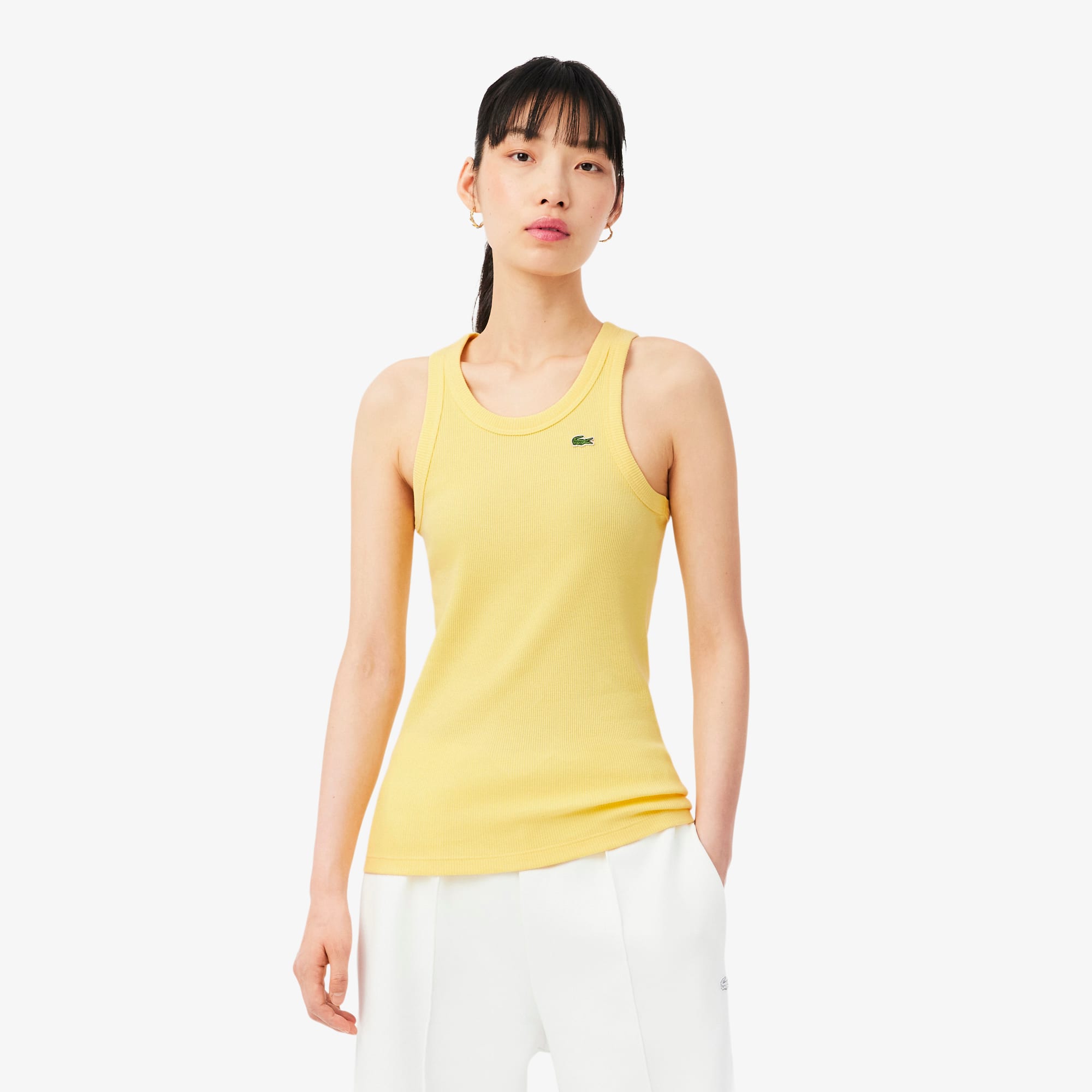 Women's Slim Fit Cotton Tank Top - Pastel yellow