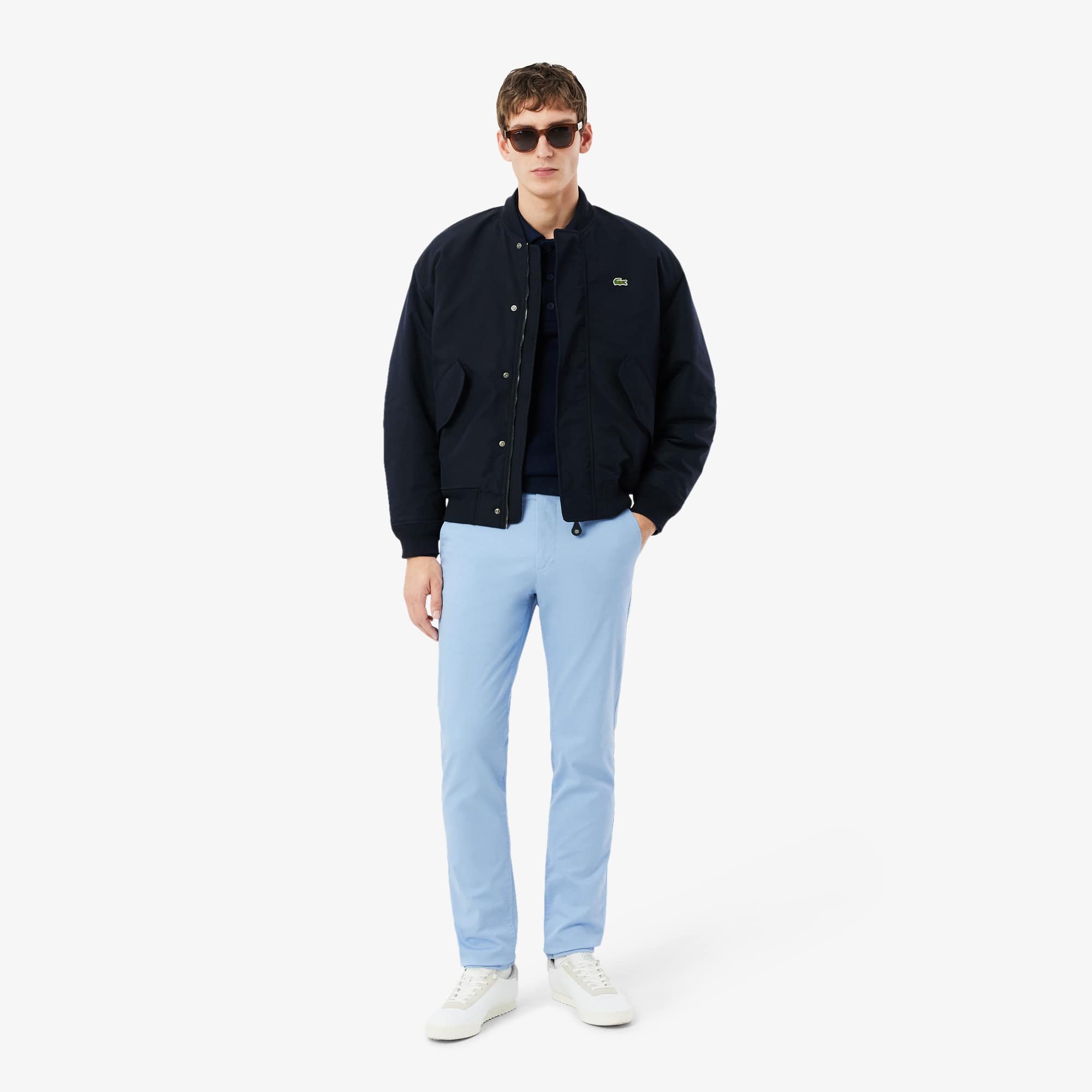 Slim Fit Stretch Twill Chino Pants - Light Blue