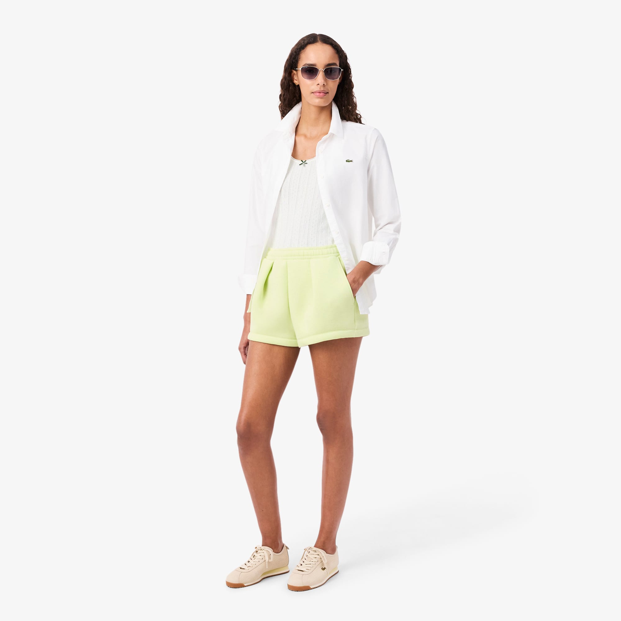 Women's Slim Fit Pointelle Knit Cotton Tank Top - White