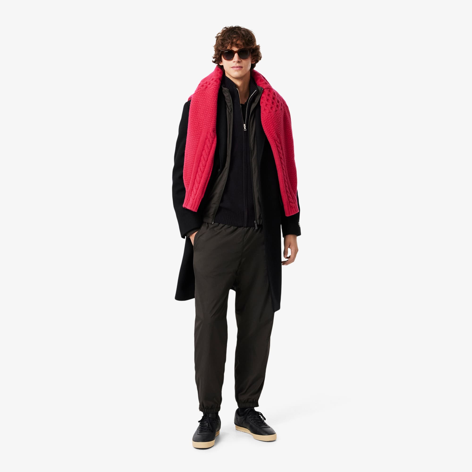 Men's Wool Zip-Up Sweater - Black