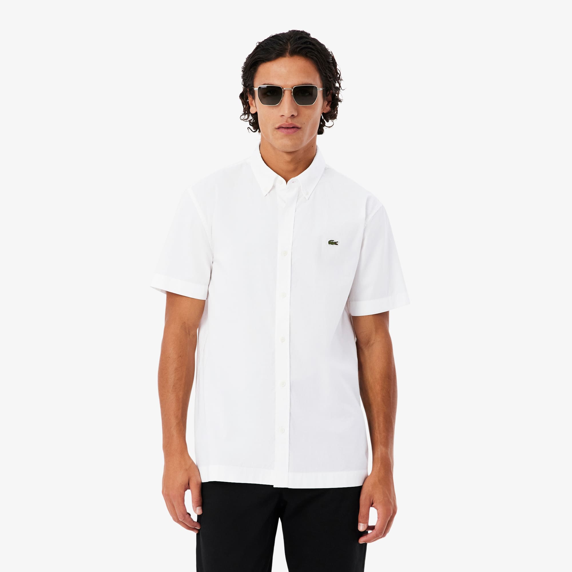 Regular Fit Short Sleeved Poplin Shirt - White