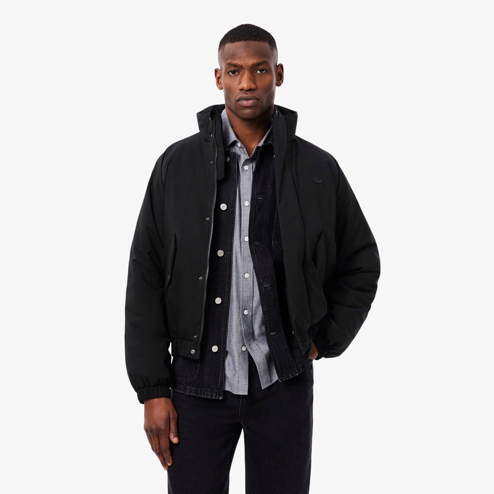 Men's Water-Repellent Puffer Jacket - Black
