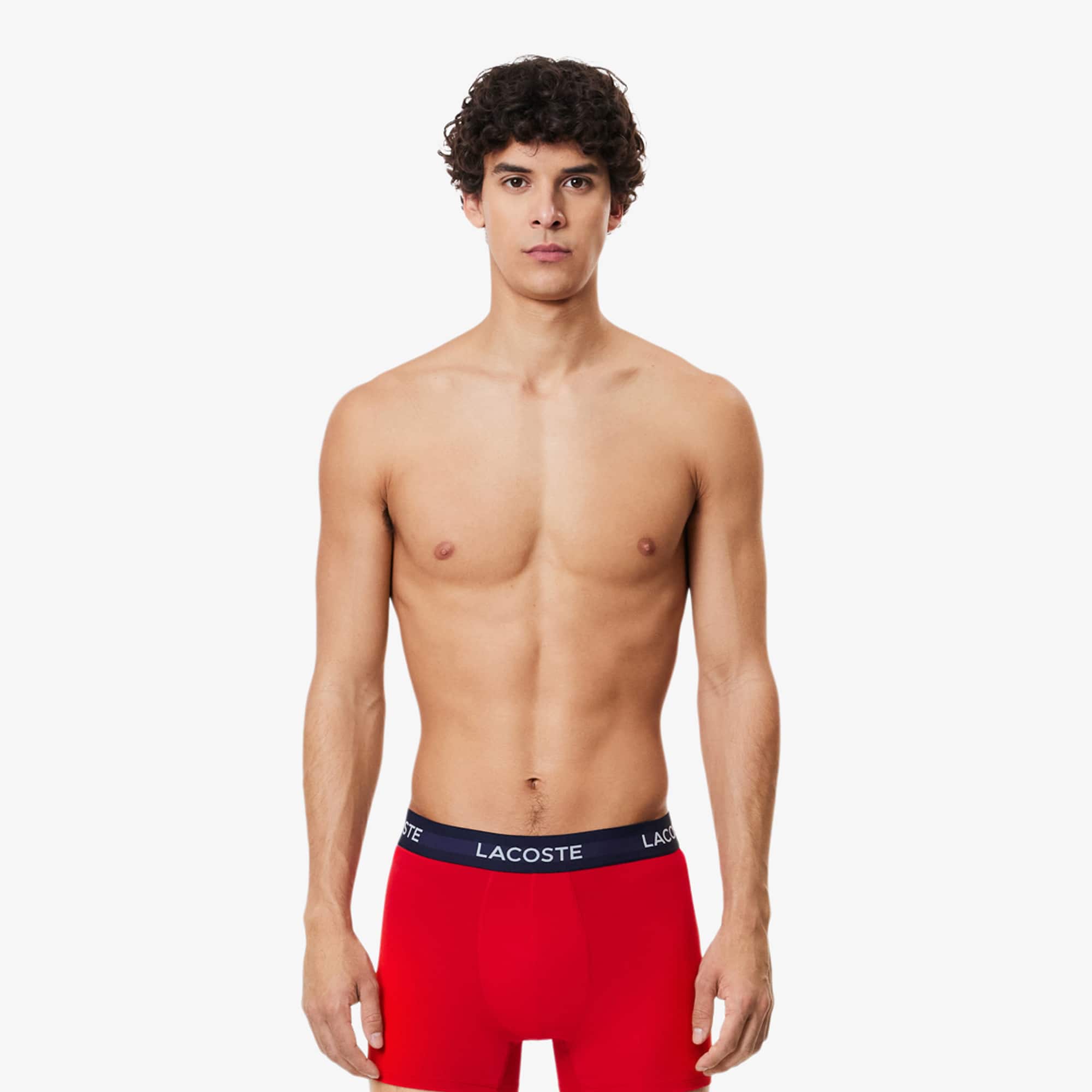 Men's 3-Pack Microfiber Trunks - Navy Blue / White / Red