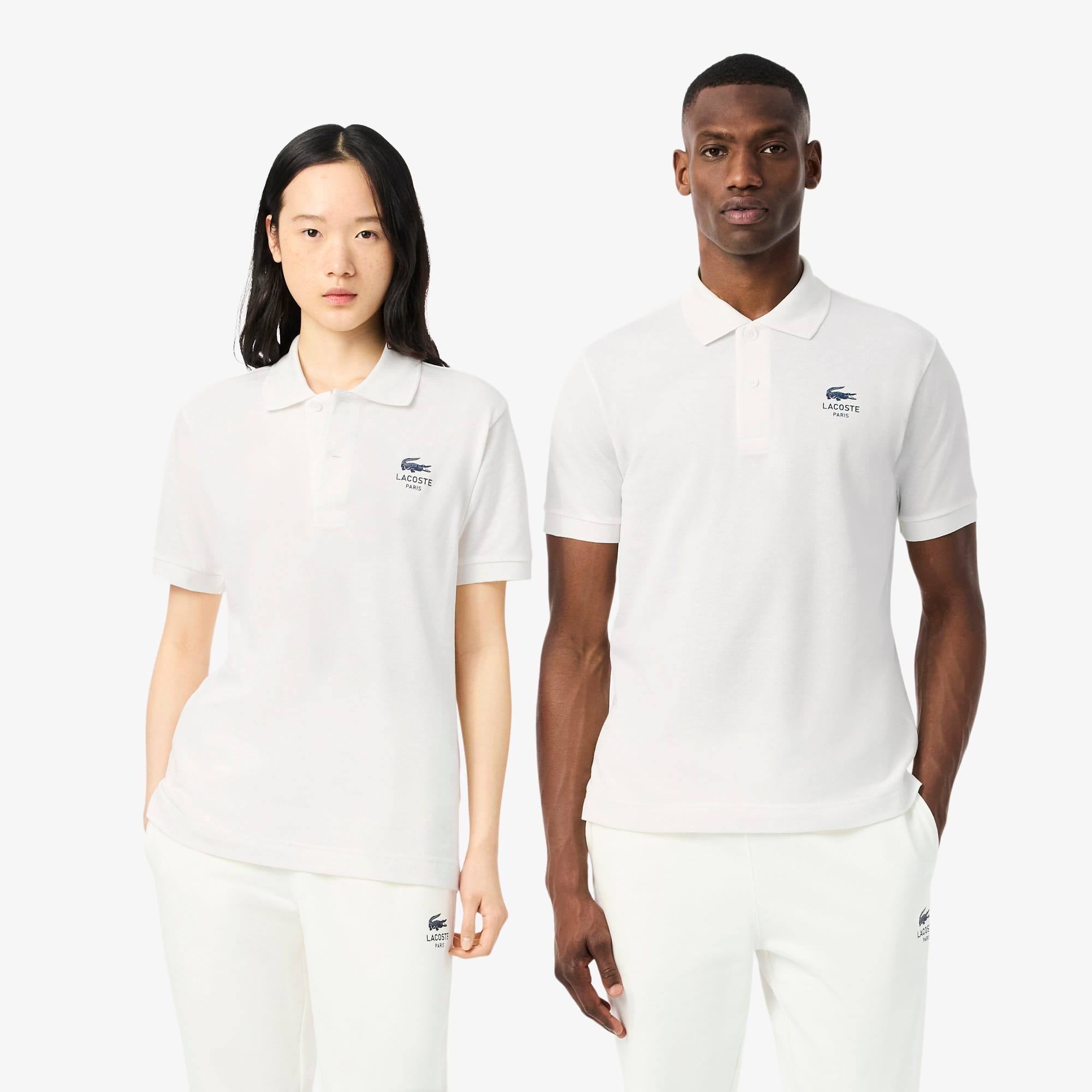 Unisex Classic Fit Signature Print L.12.12 Polo - White