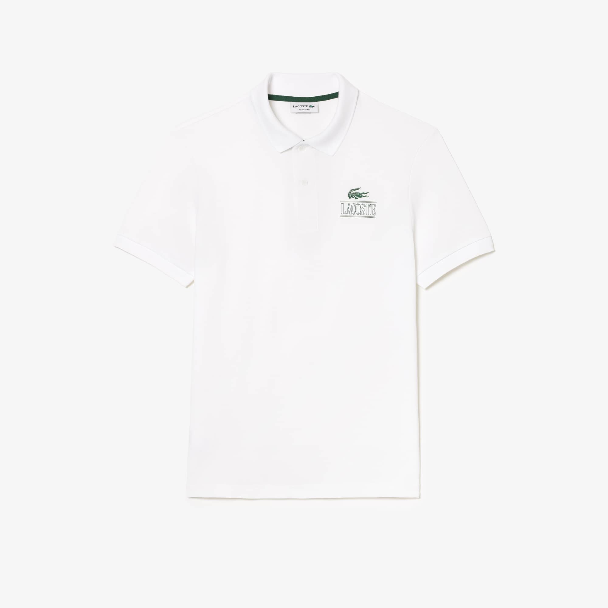 Unisex Regular Fit Stretch Mini Piqué Polo - White