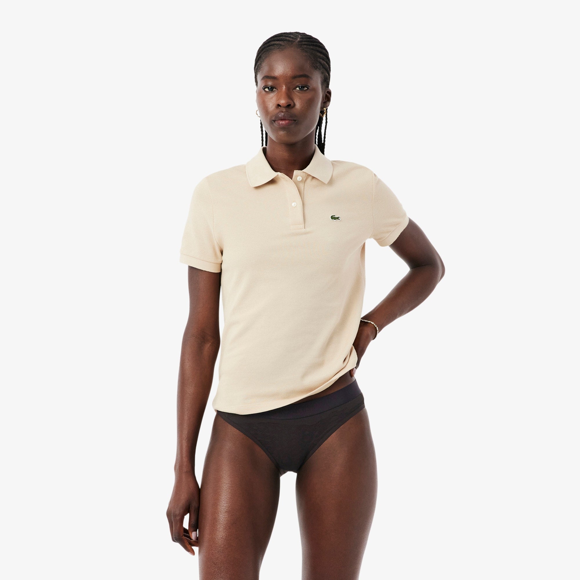 Branded Waist Mesh Briefs - Brown