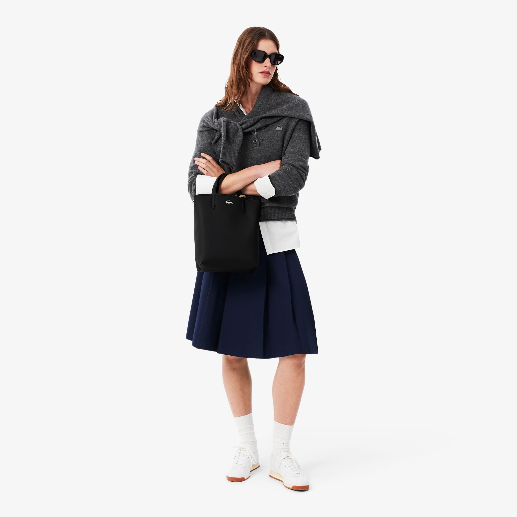 Anna Vertical Reversible Tote - Noir krema