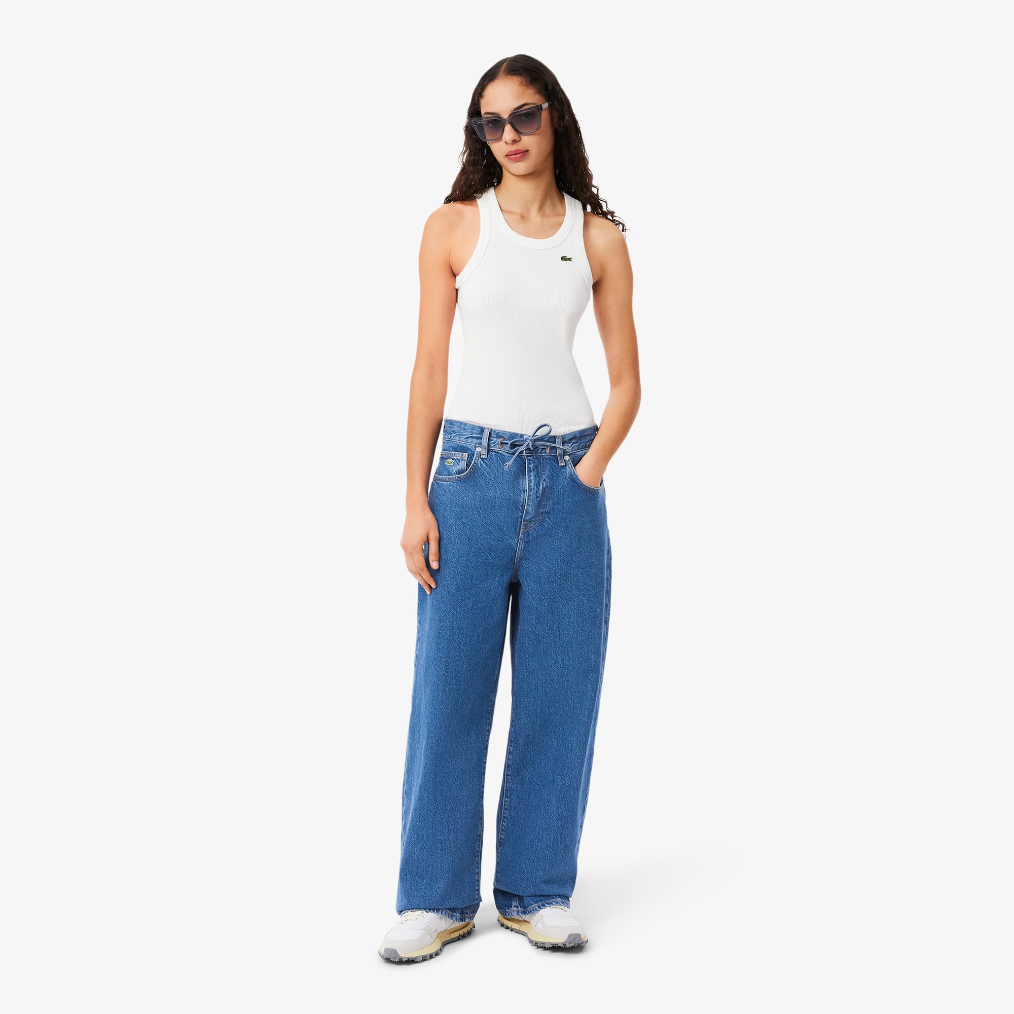Women's Wide Leg Denim Jeans - Blue Chine