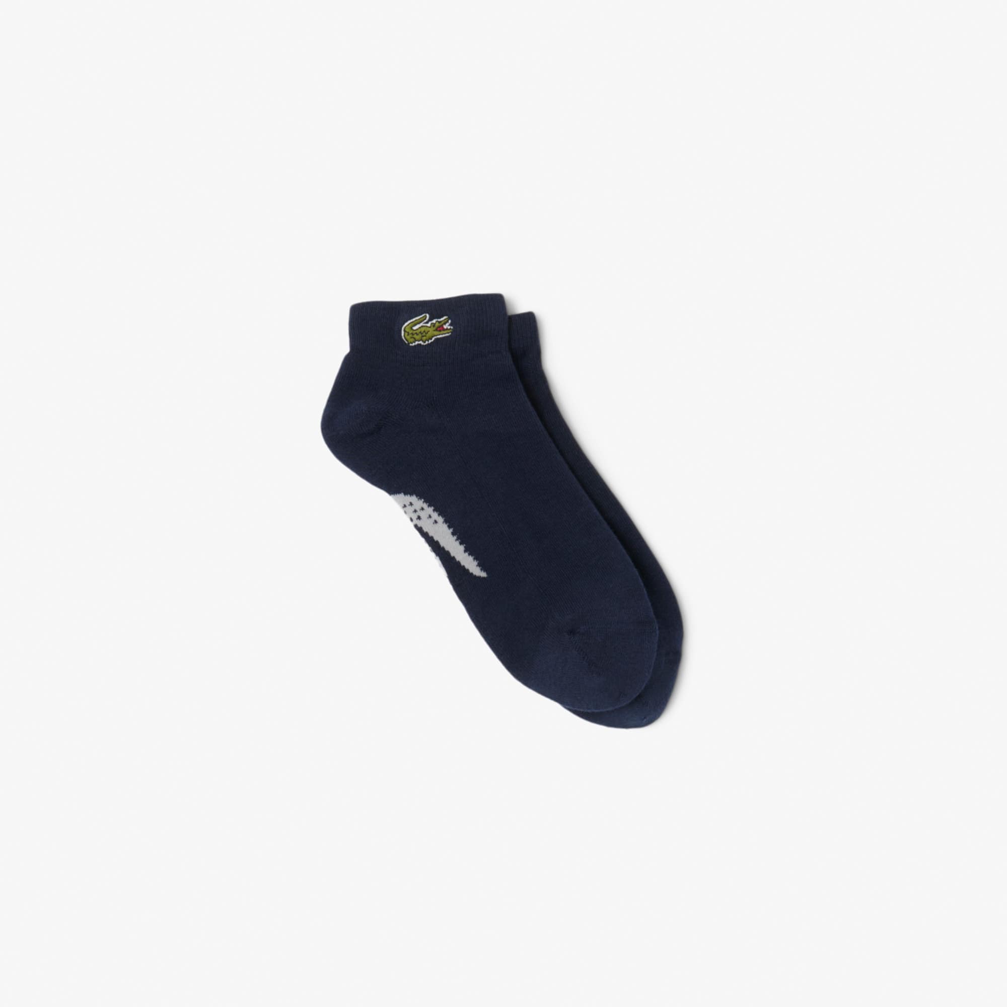 Men's Cotton Athletic Socks - Navy Blue / Grey Chine