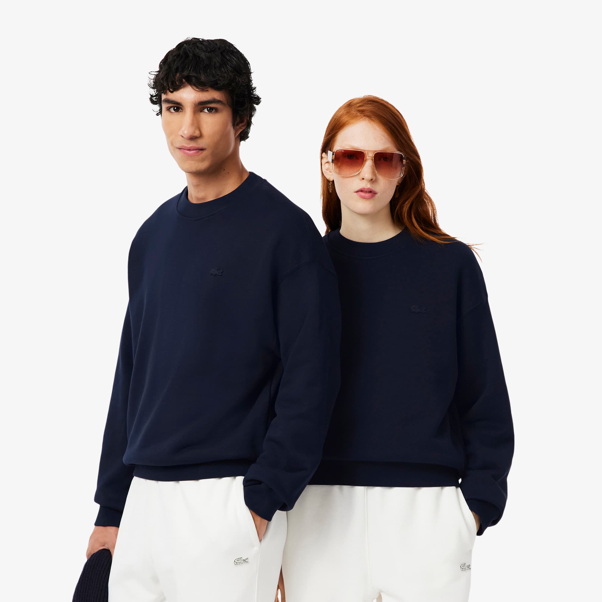 Unisex Loose Fit Heavy Fleece Sweatshirt - Navy Blue