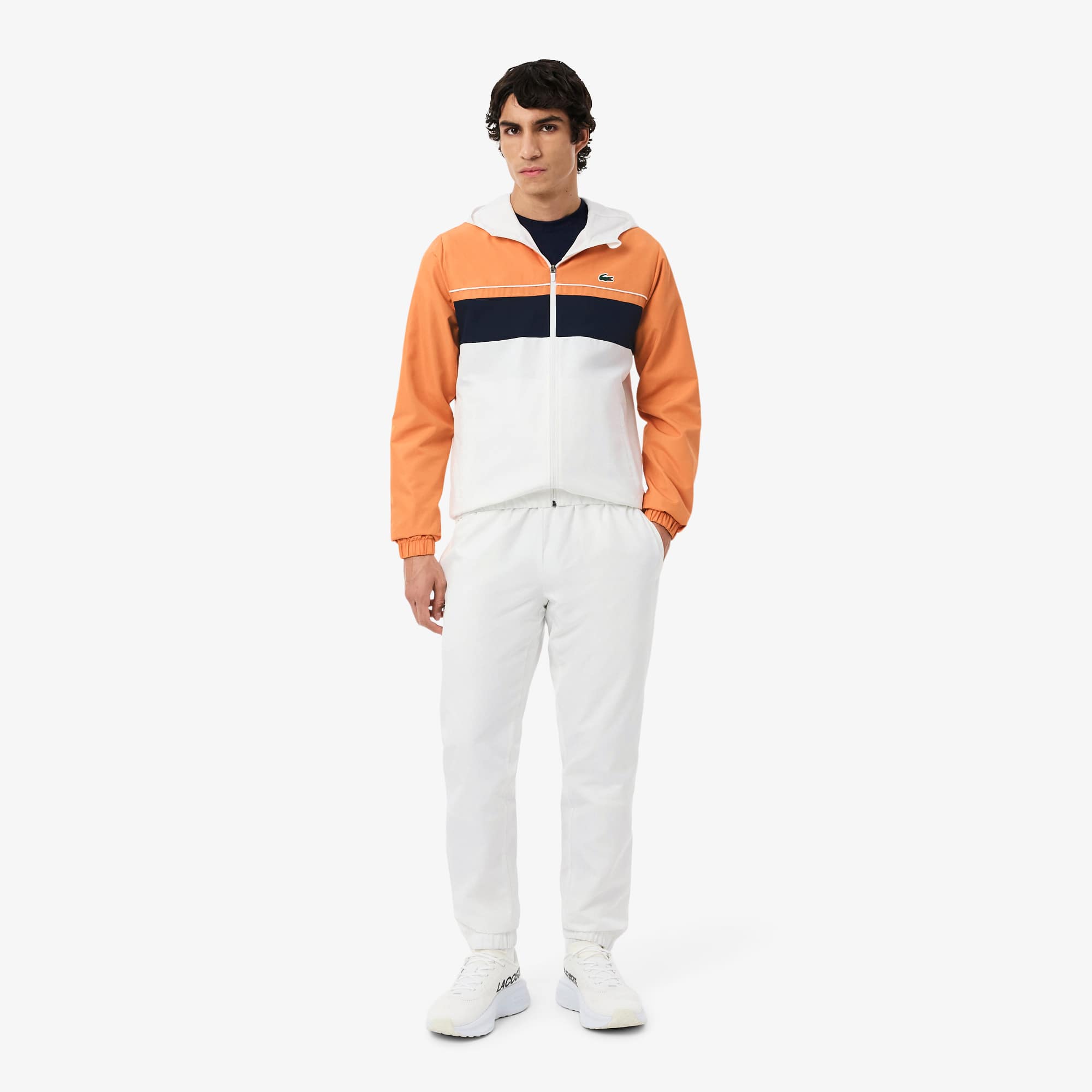 Men's Sport Sweatsuit - Blanc / Orange / Bleu Marine