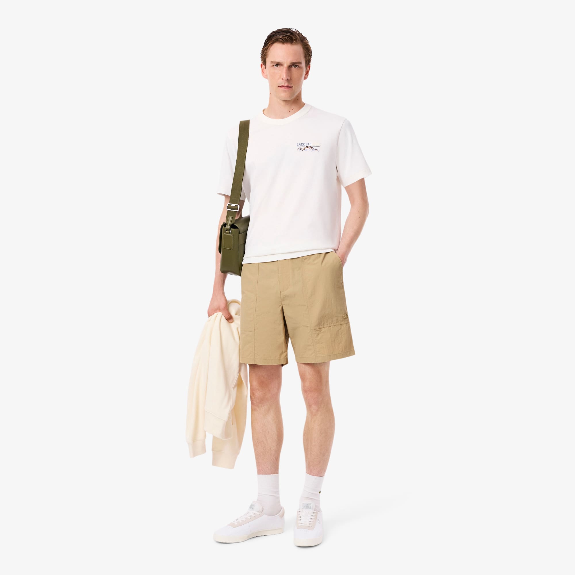 Men's Water-Repellent Wind Resistant Nylon Shorts - Beige