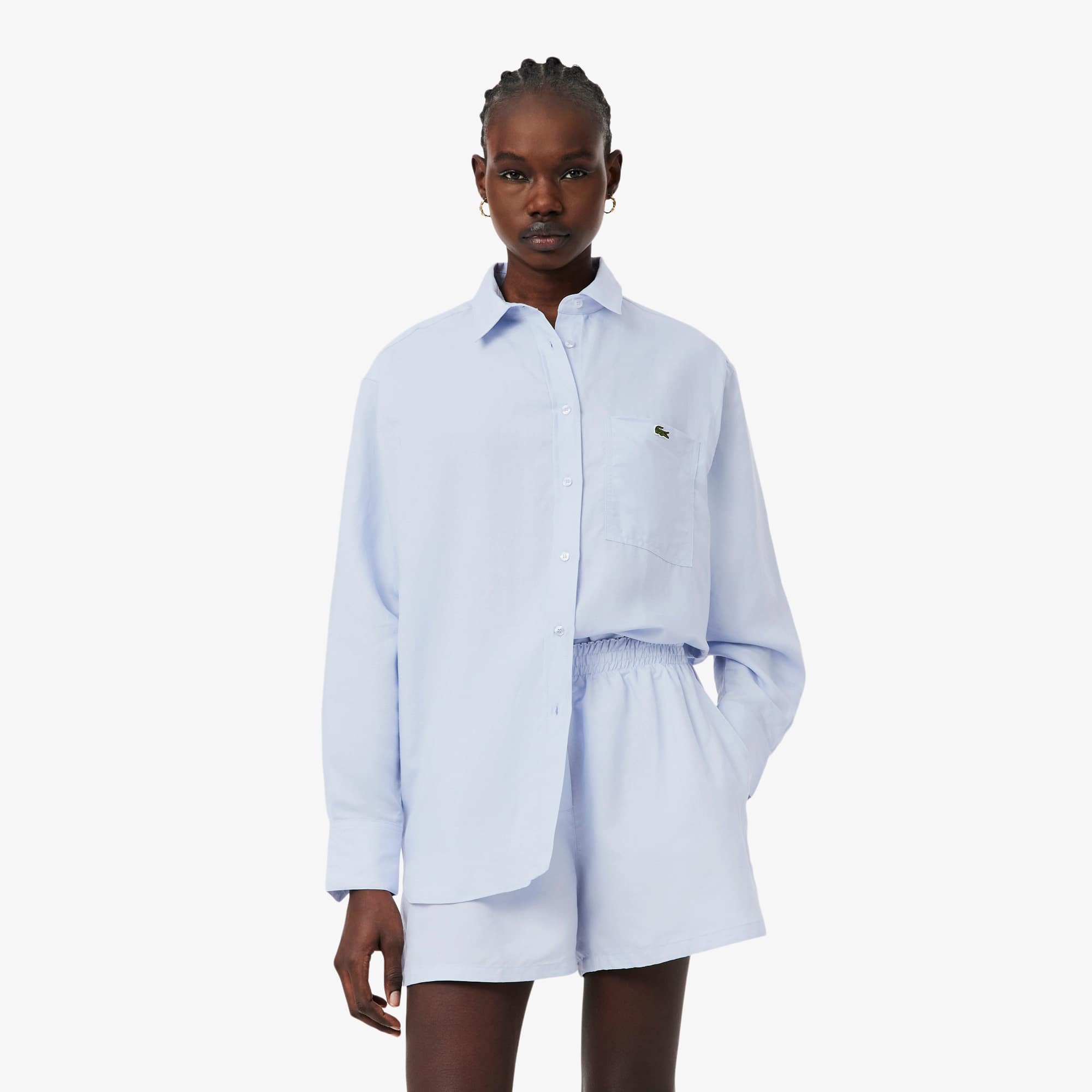 Oversized Linen Blend Shirt - Phoenix blue