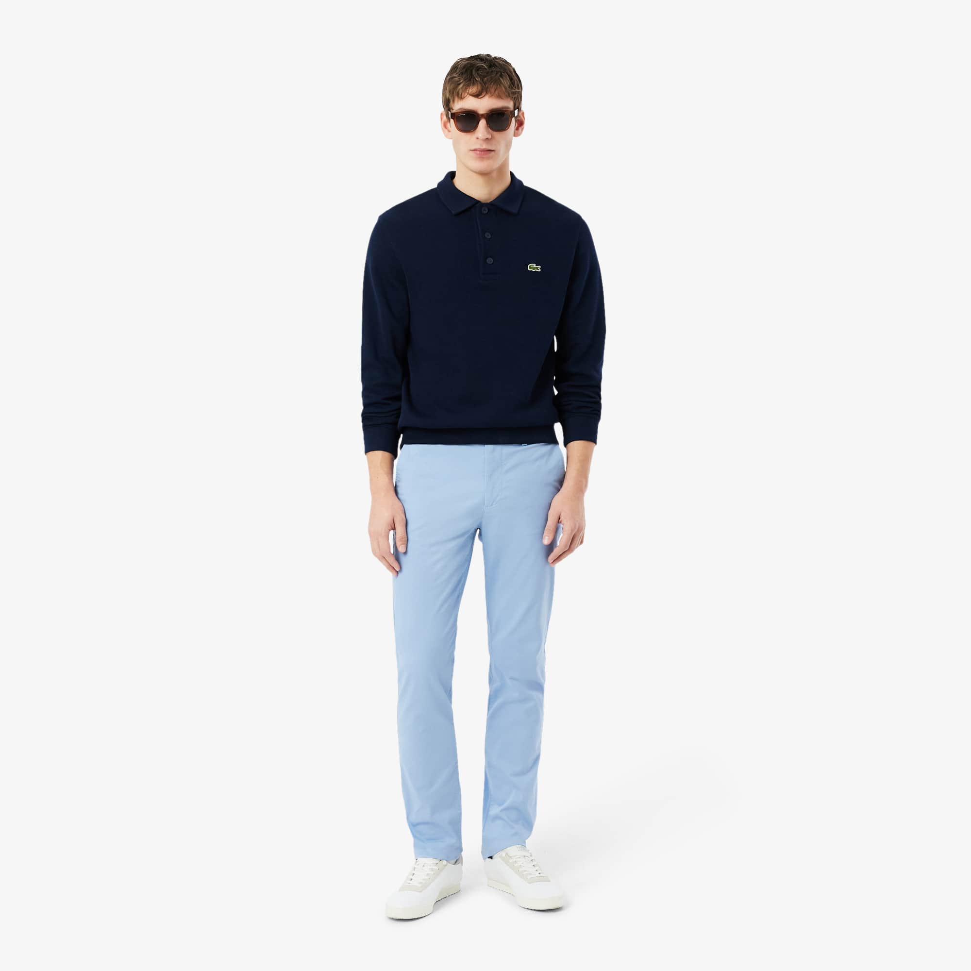 Slim Fit Stretch Twill Chino Pants - Light Blue