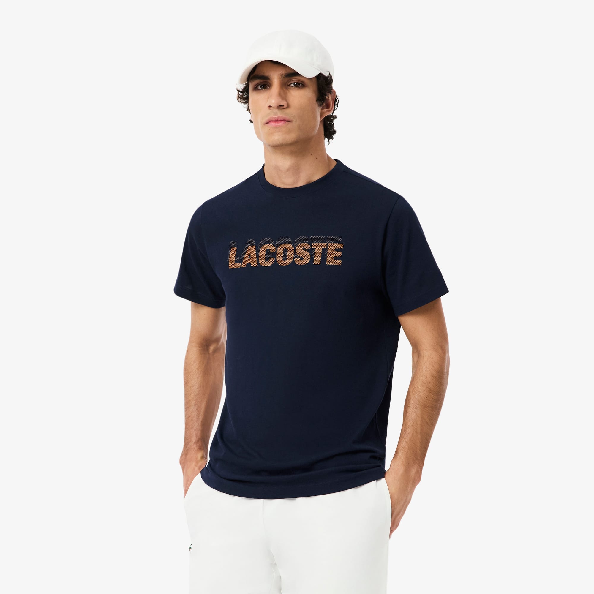 Ultra Dry Graphic Print Sport T-Shirt - Bleu Marine / Orange
