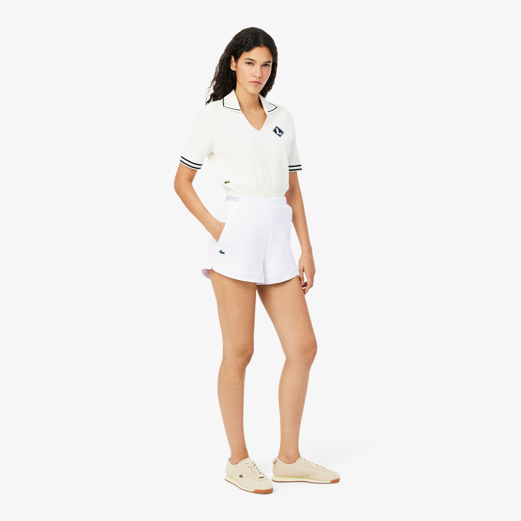 Ultra Dry Badge Accent Tennis Heritage Shorts - White