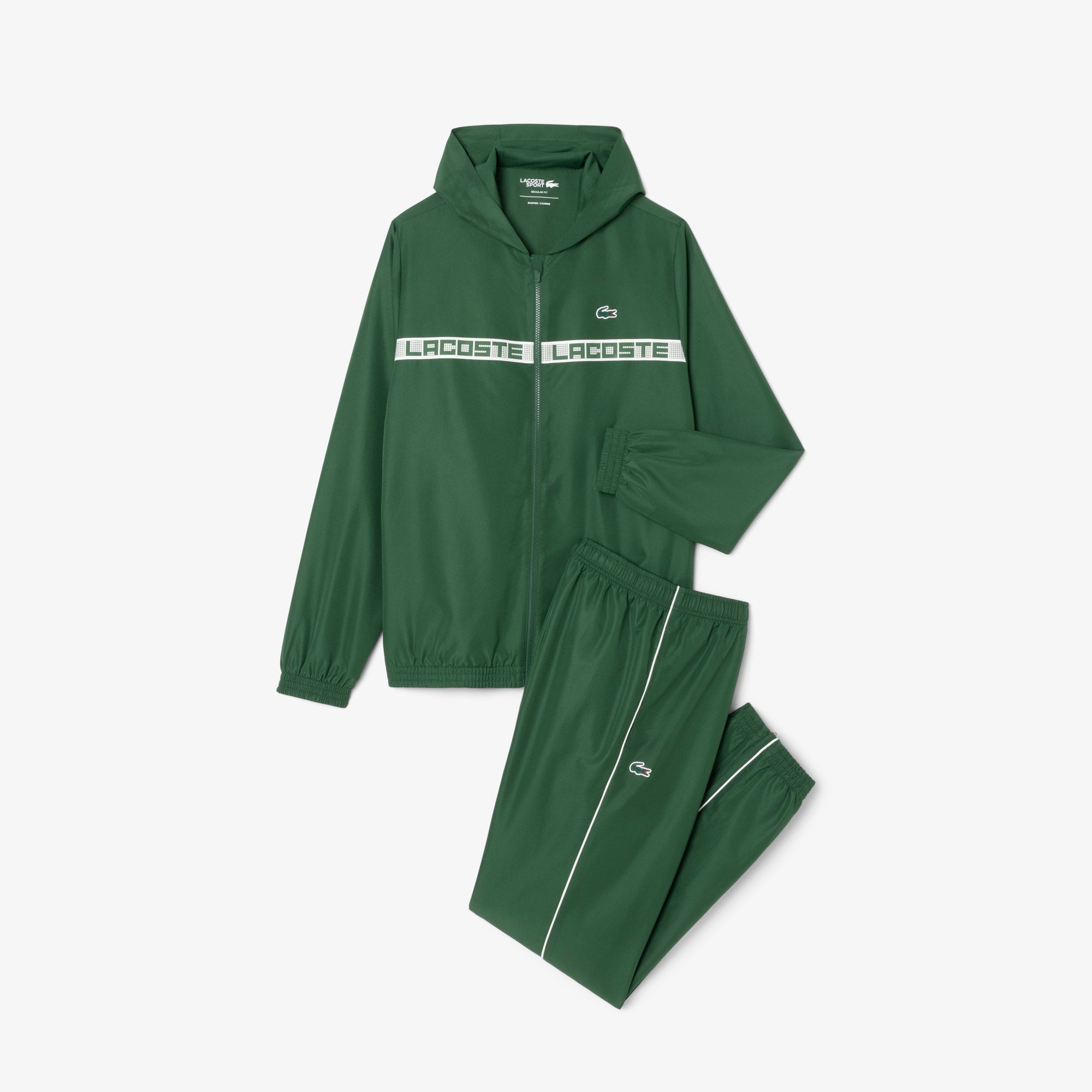 Men's Logo Stripe Tennis Tracksuit - Pine green