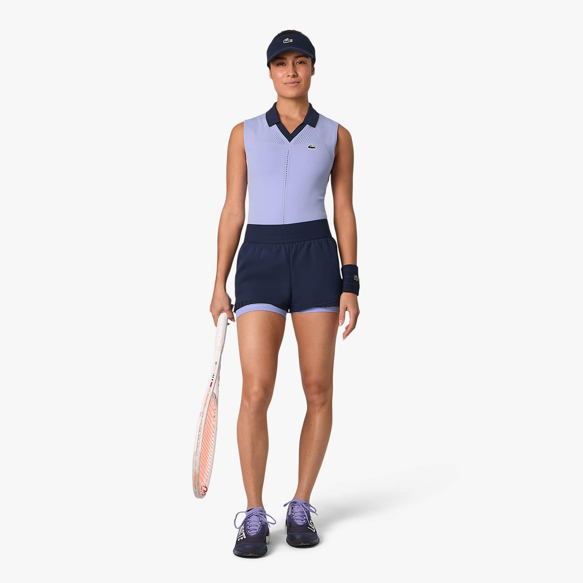 Women's Ultra Dry Lined Tennis Shorts - Navy Blue / Purple