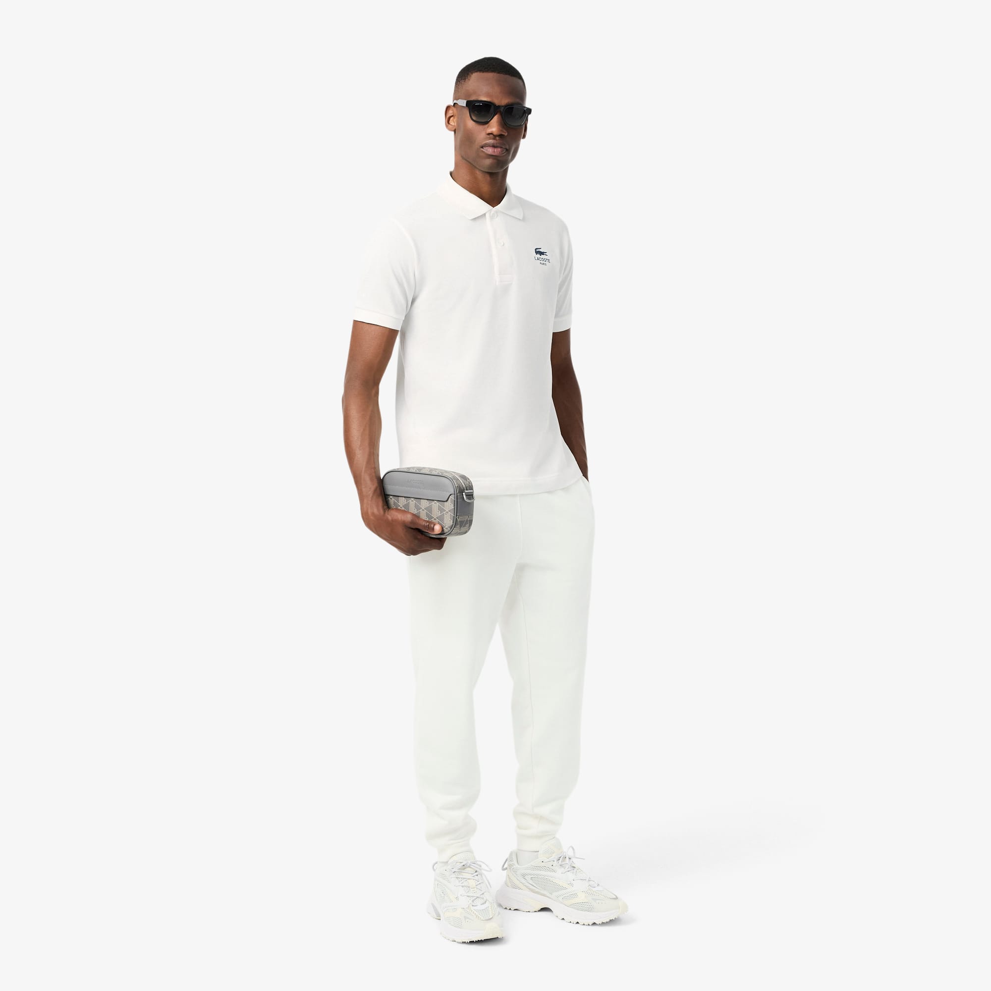 Unisex Classic Fit Signature Print L.12.12 Polo - White