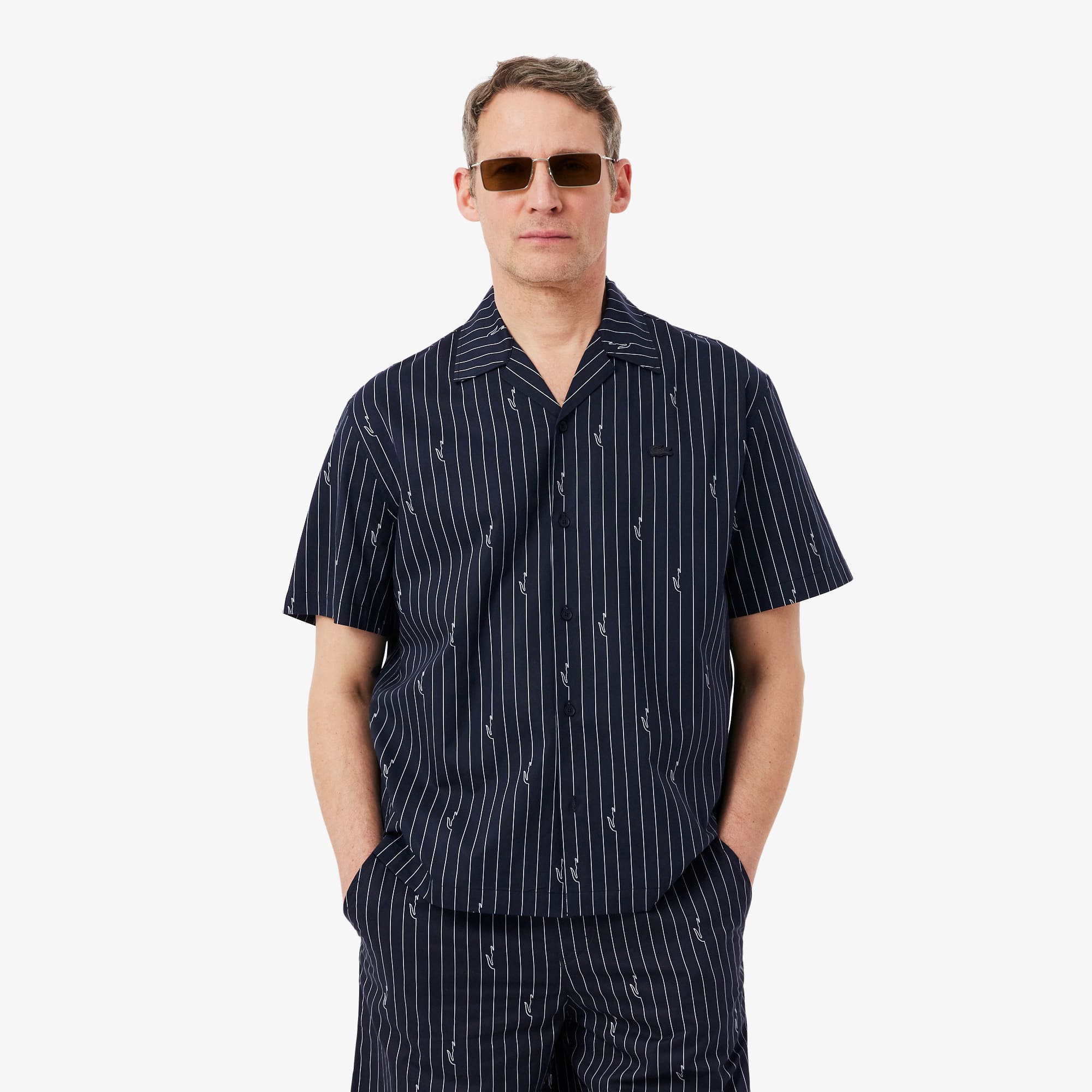 Relaxed Fit Print Twill Shirt - Noir / Blanc