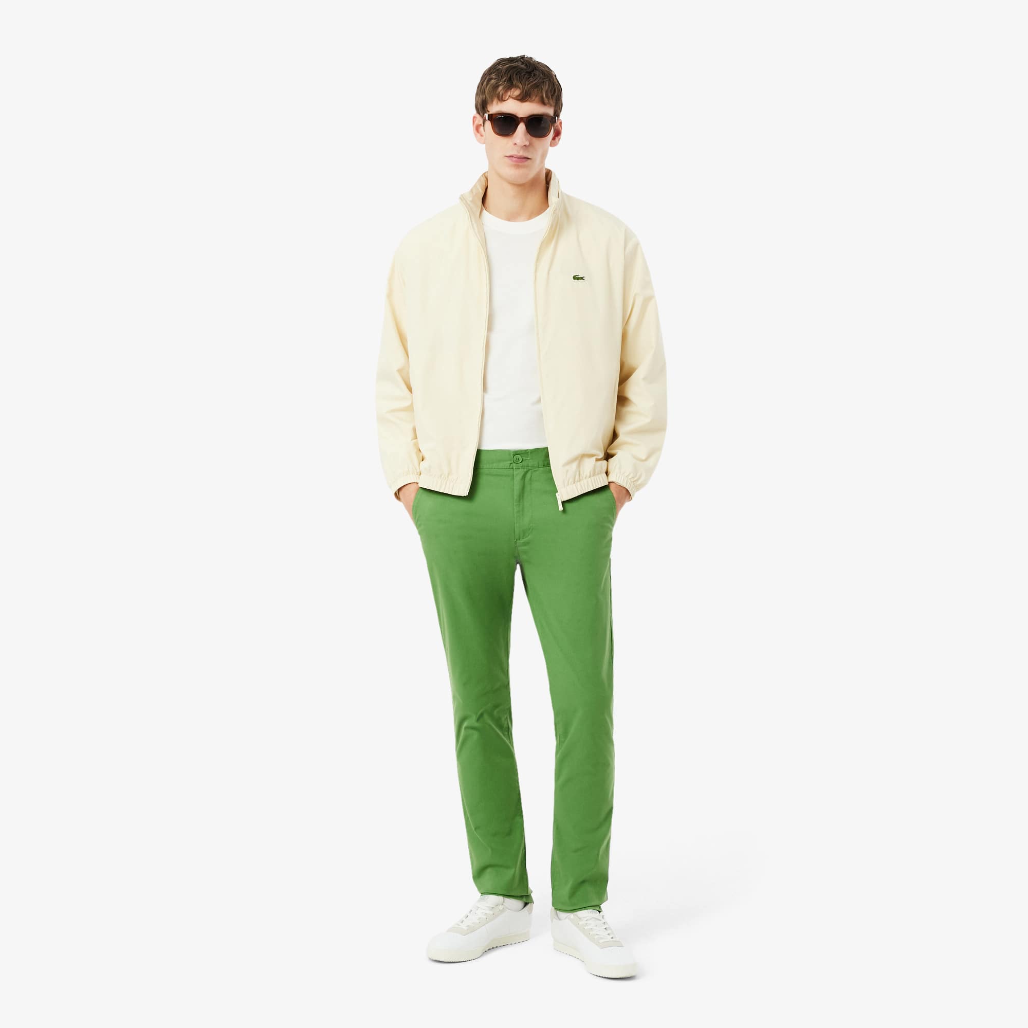 Slim Fit Stretch Twill Chino Pants - Green