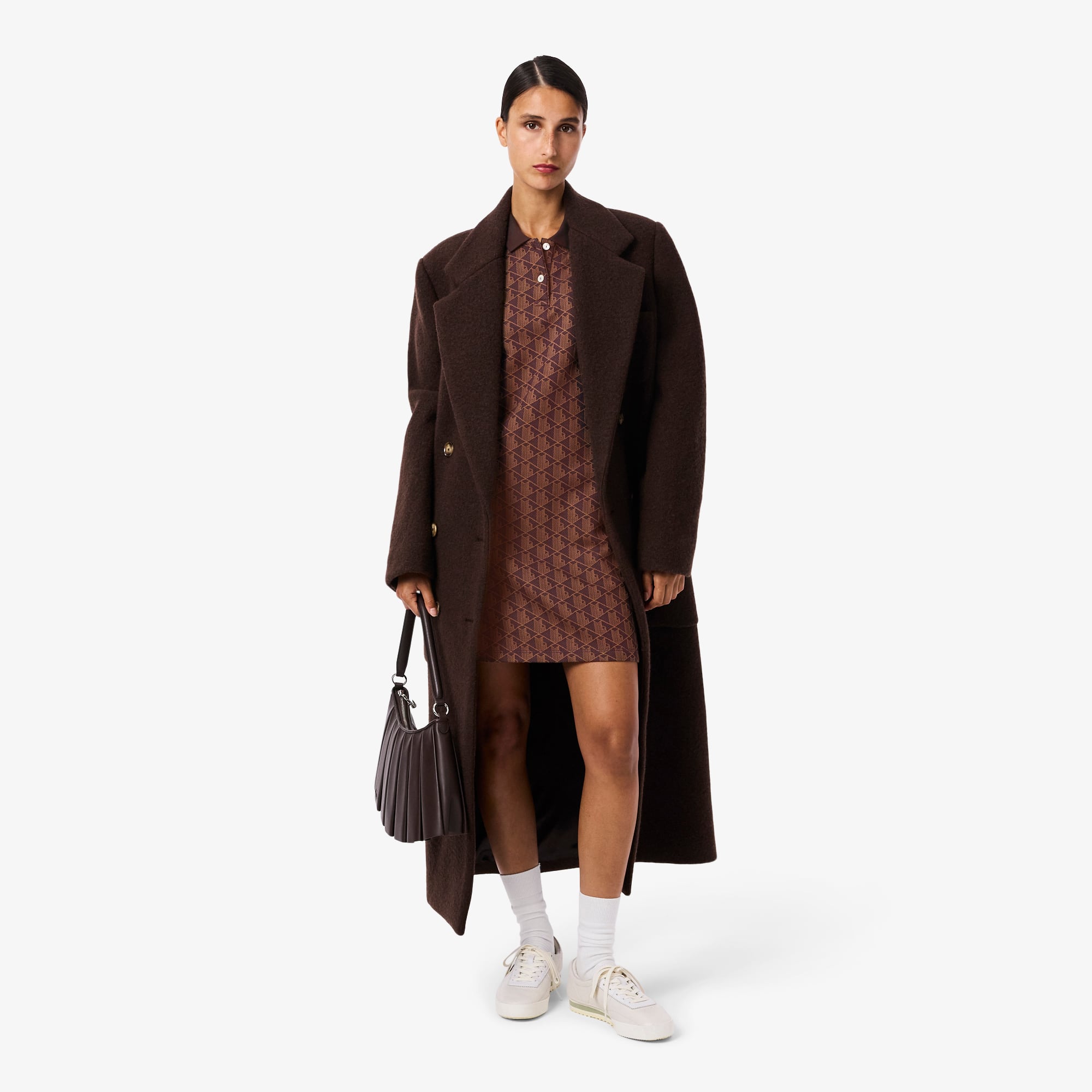 Women's Slim Fit Monogram Polo Dress - Purple / Brown