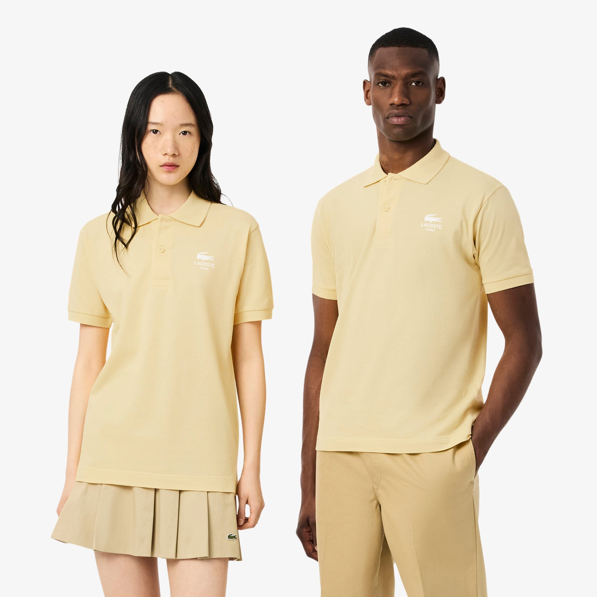 Unisex Classic Fit Signature Print L.12.12 Polo - Yellow
