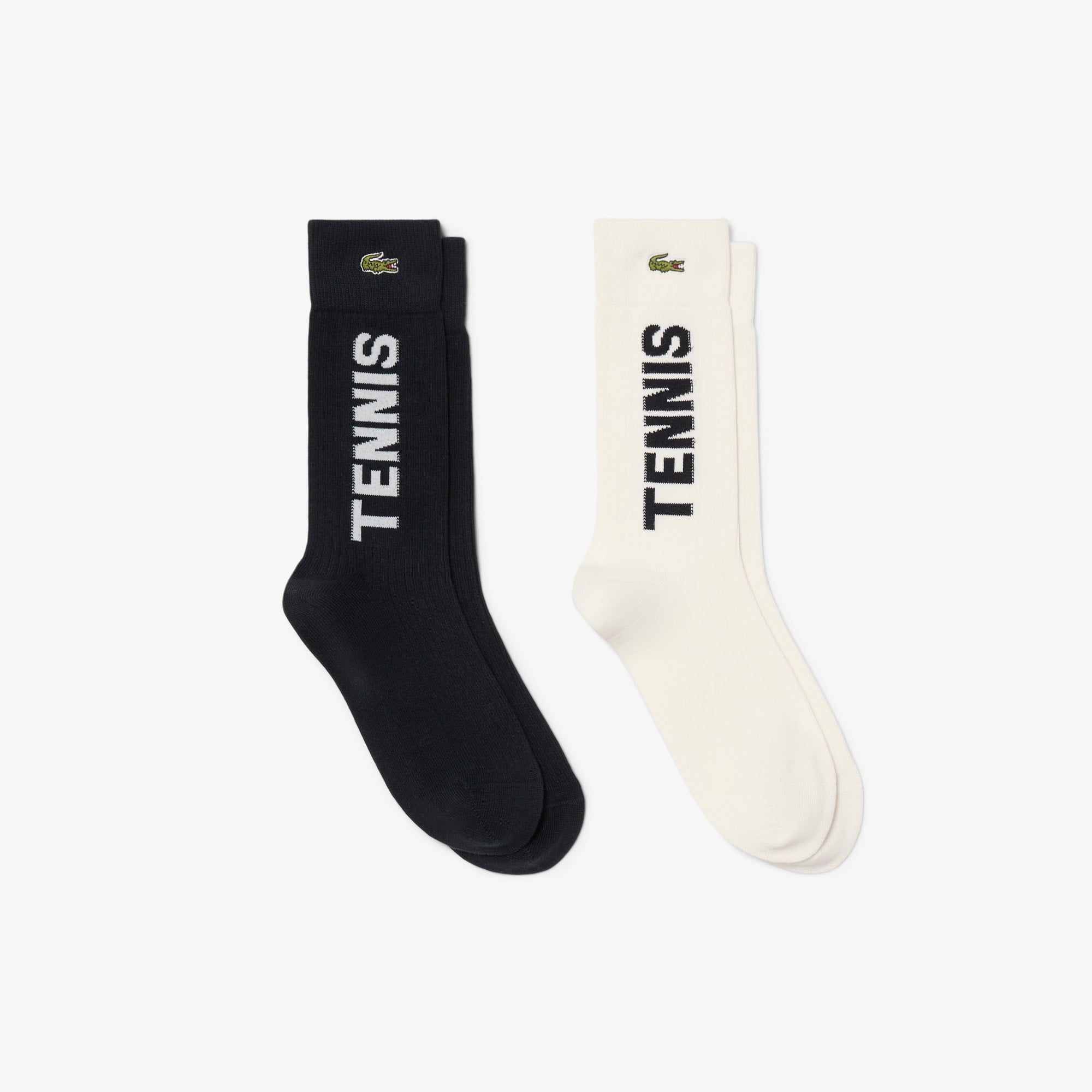 2-Pack Ribbed Socks - Blanc / Noir / Blanc