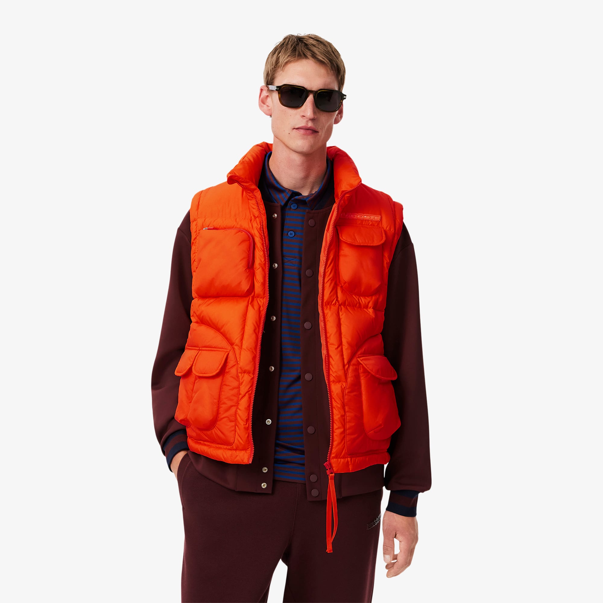 Men's Water-Repellent Puffer Vest - Orange