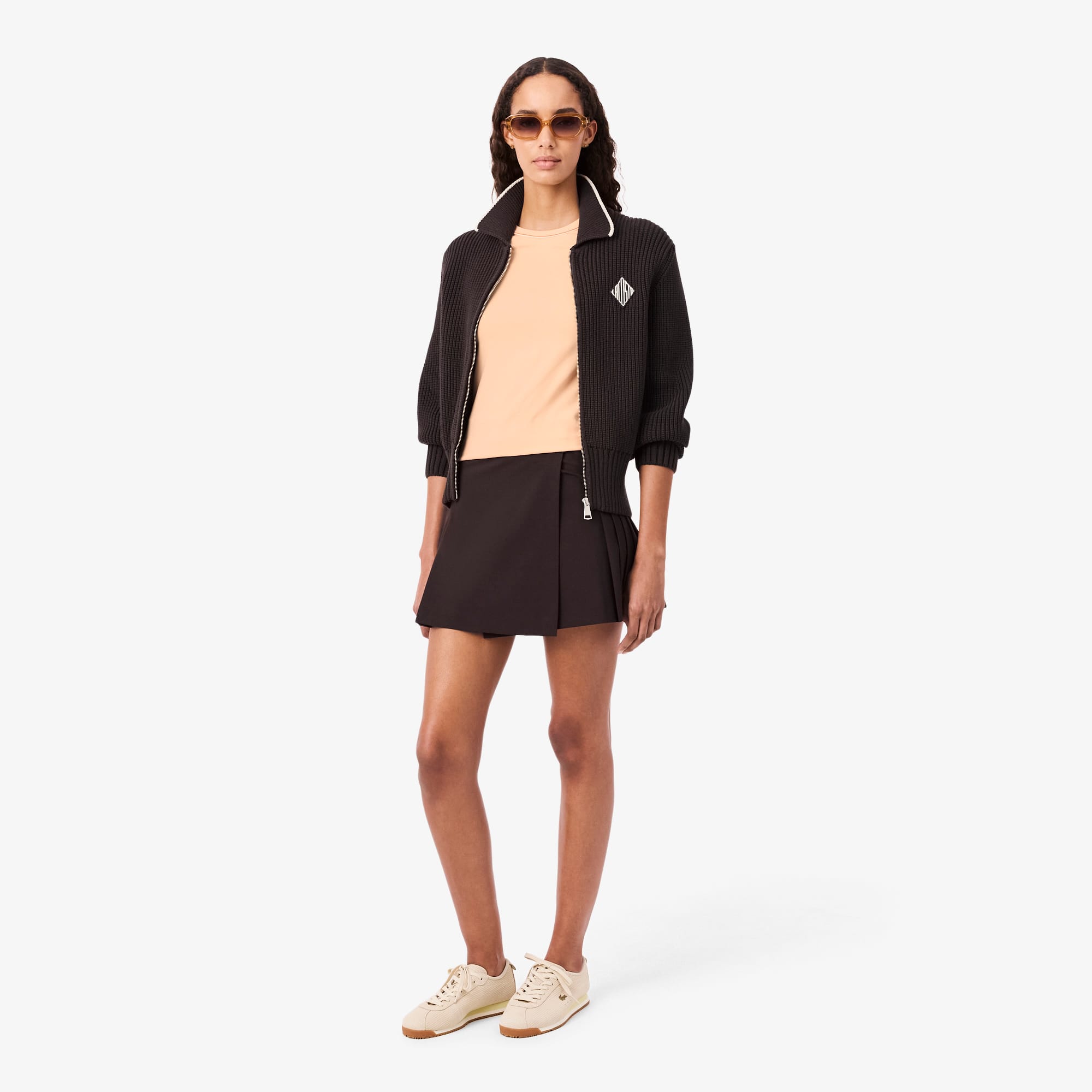 Women's Contrast Trim Jersey T-Shirt - Rose Pale / Blanc / Orange