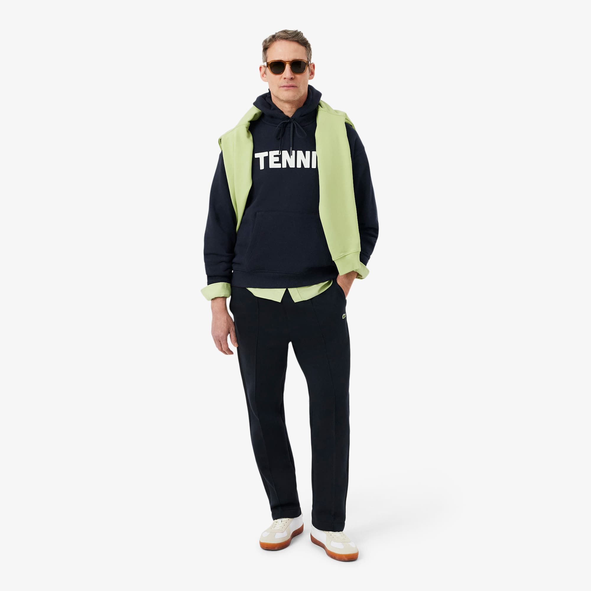 Tennis Print Hoodie - Black