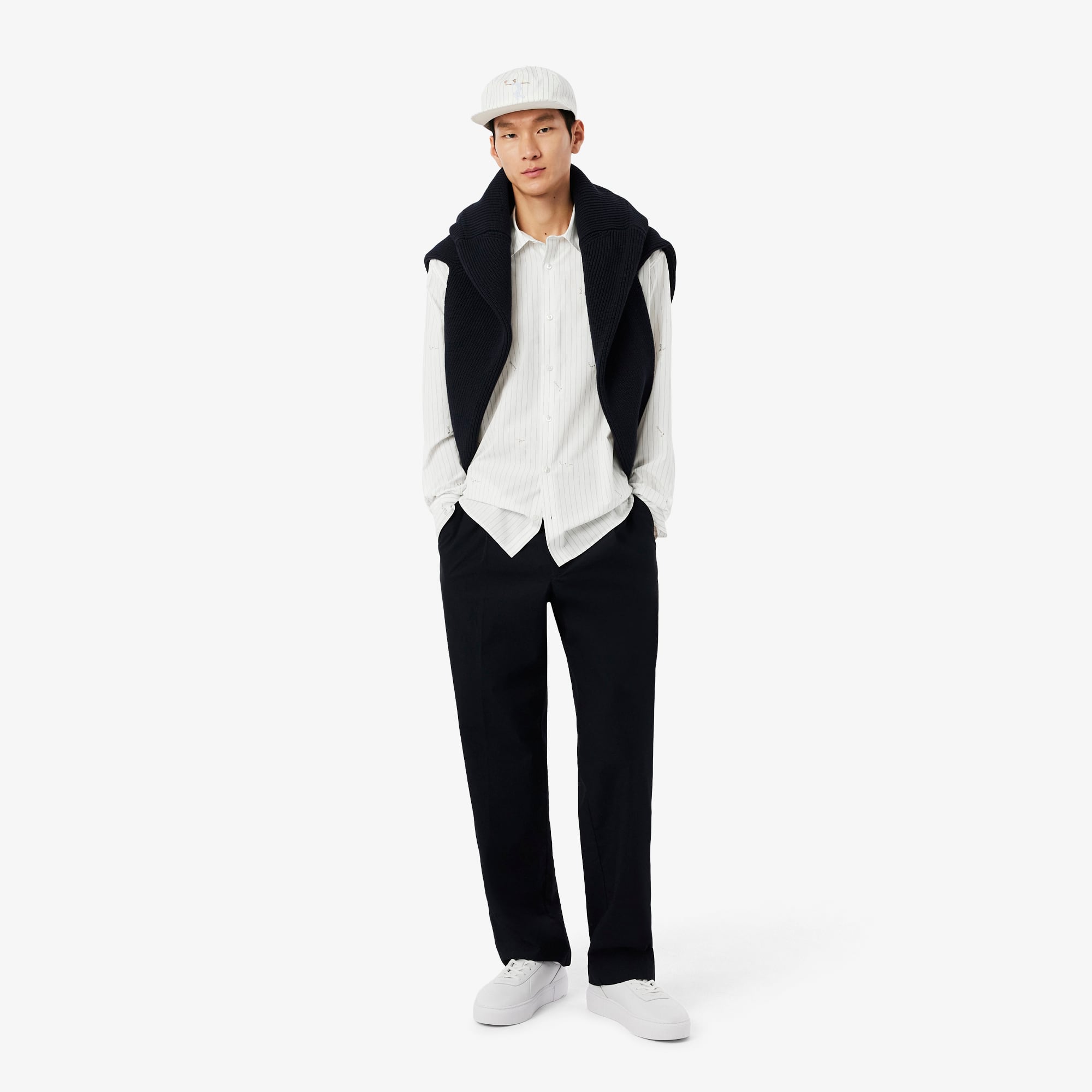 Relaxed Fit Embroidered Cotton Shirt - White
