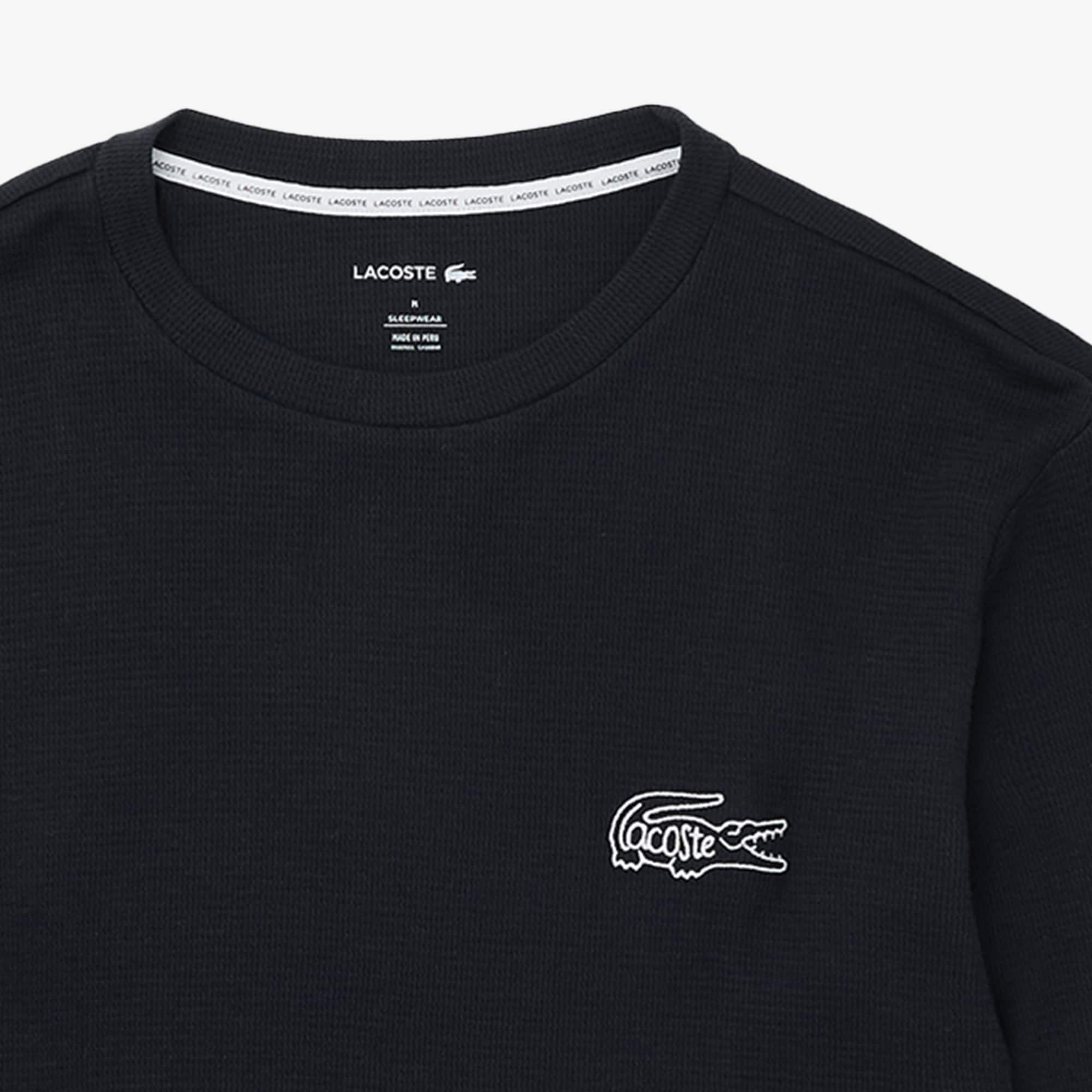 Men's Waffled Cotton Undershirt - Black