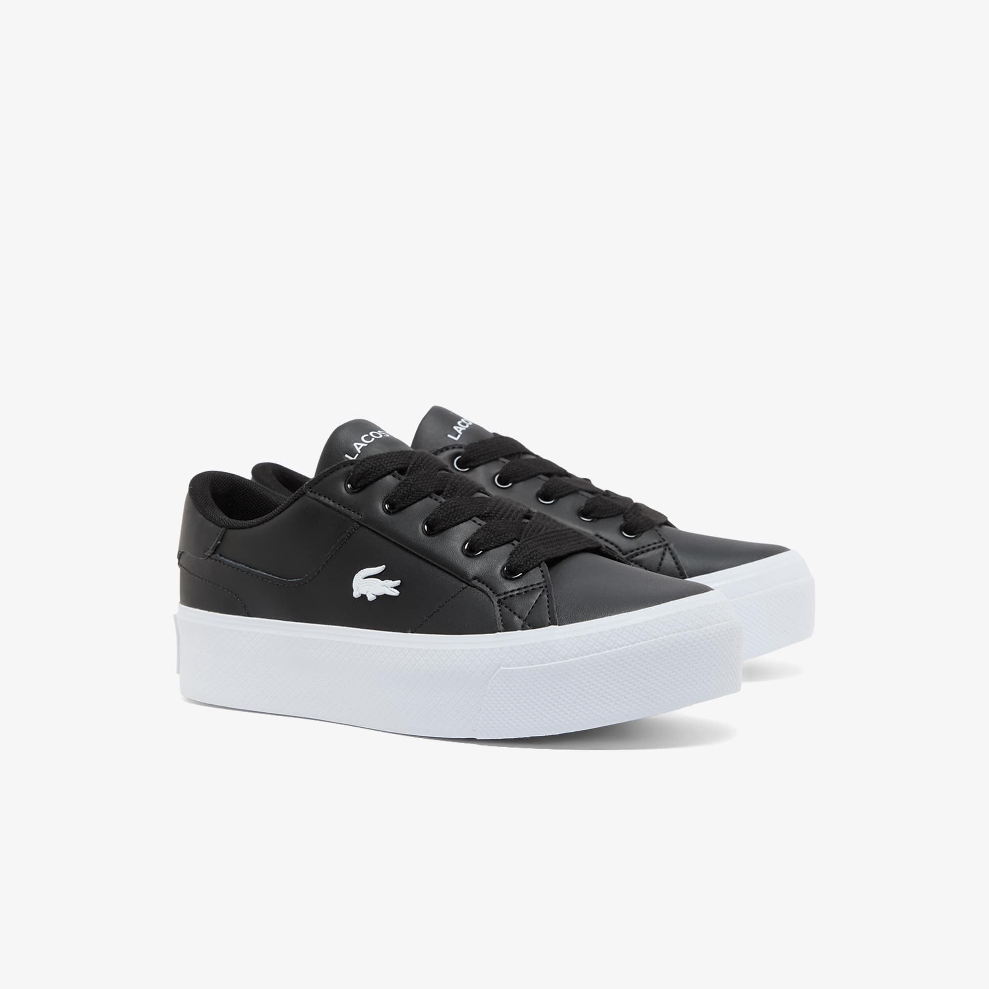 Women's Ziane Platform Leather Sneakers - Black & White