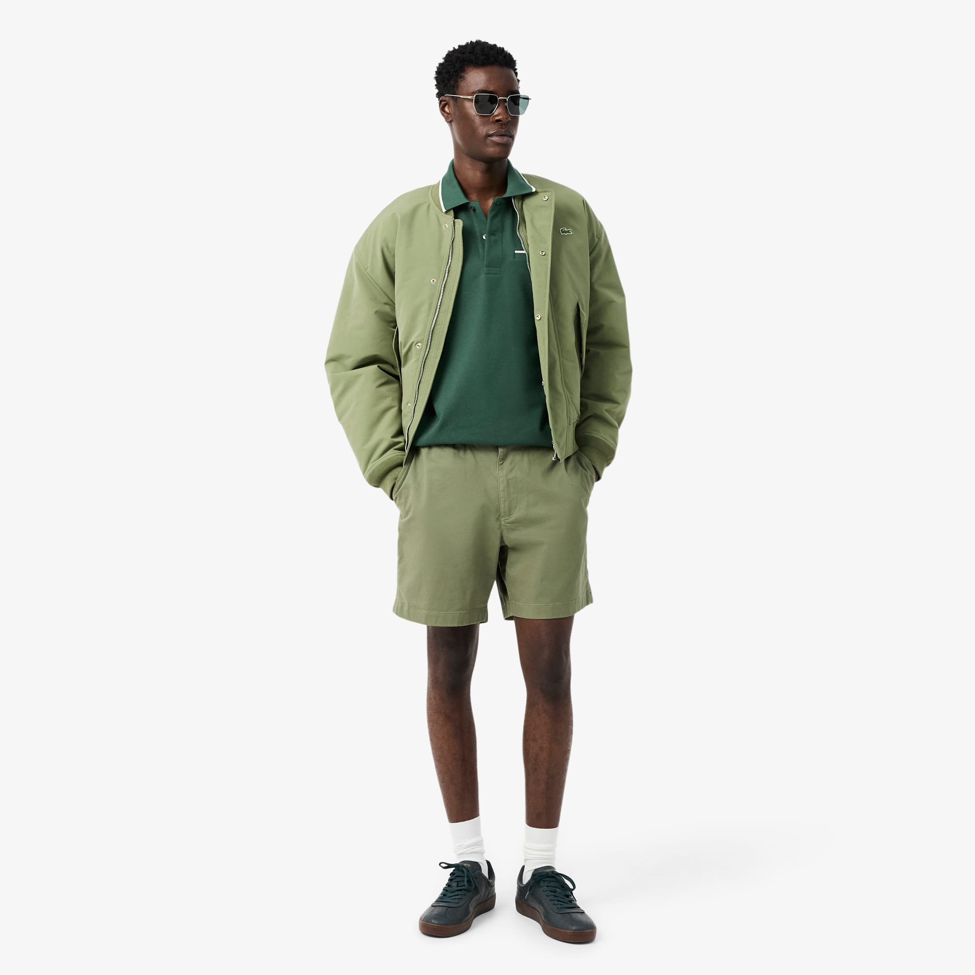 Men's Classic Fit Pocket Accent L.12.12 Polo - Green / White