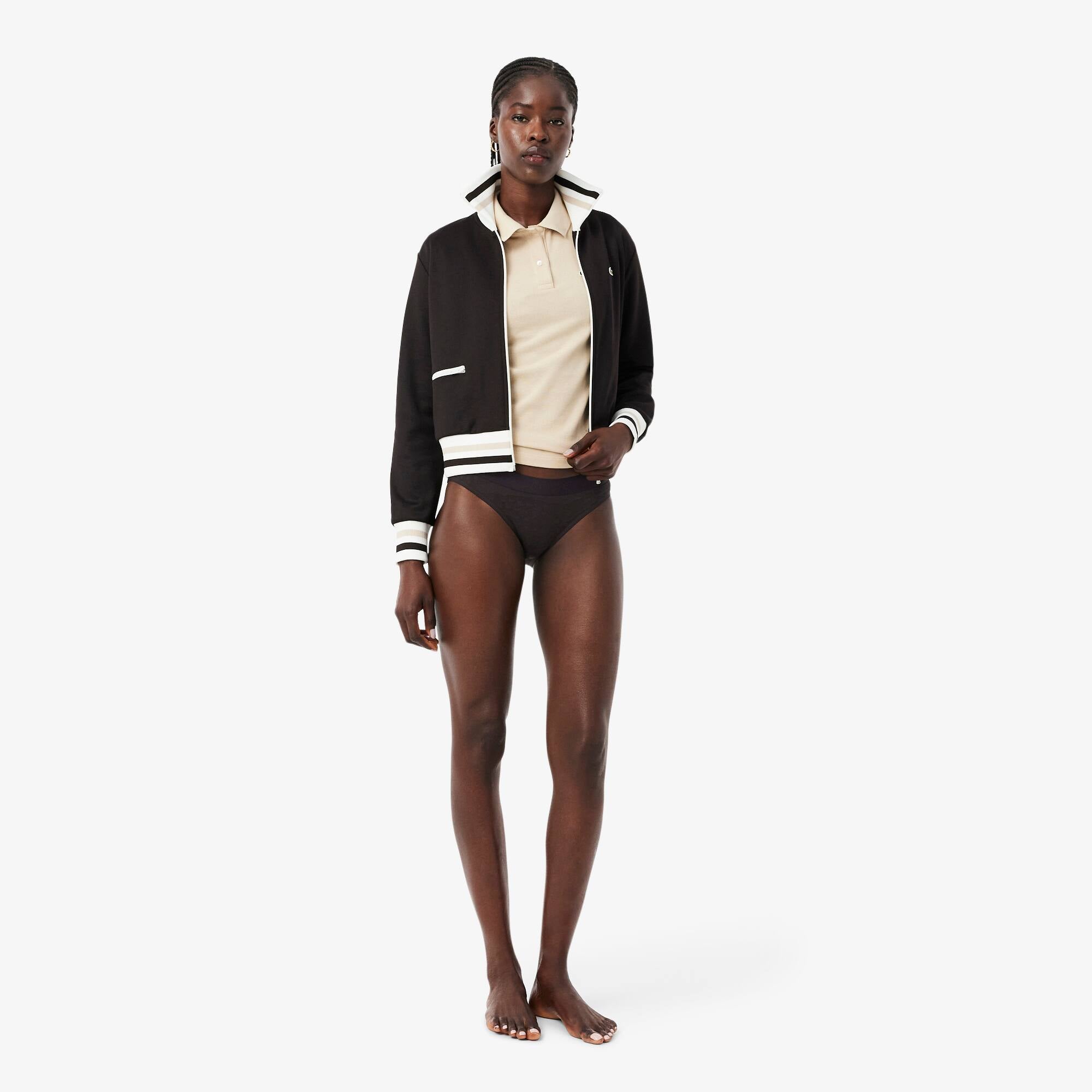 Branded Waist Mesh Briefs - Brown