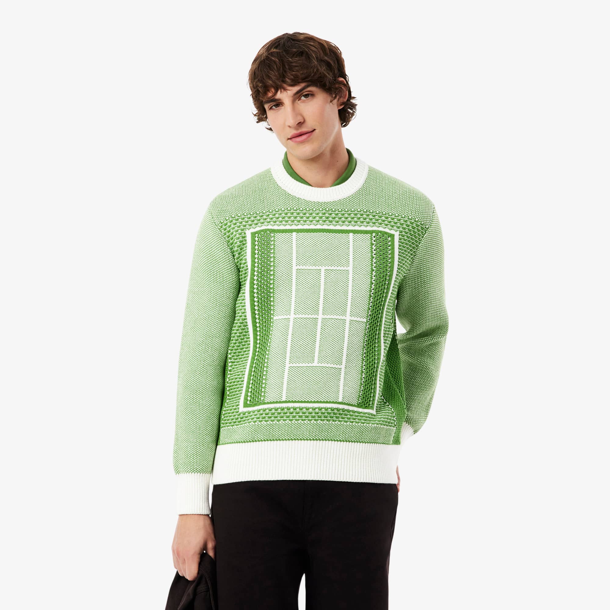 Tennis Court Graphic Sweater - Vert / Blanc