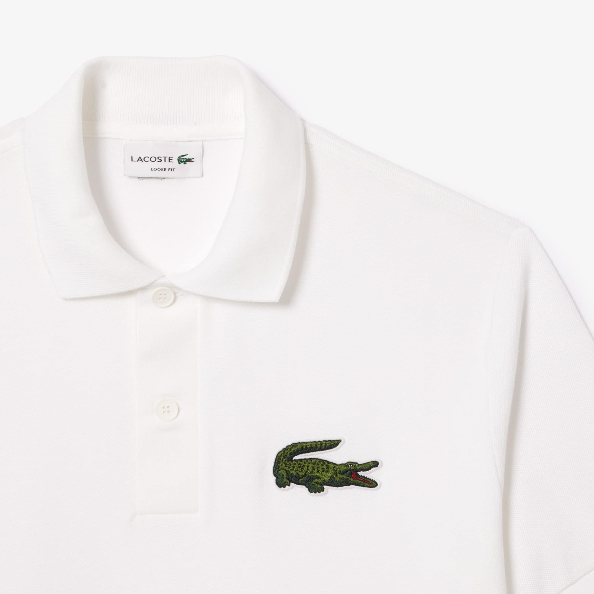 Unisex Loose Fit L.12.12 Piqué Polo - White