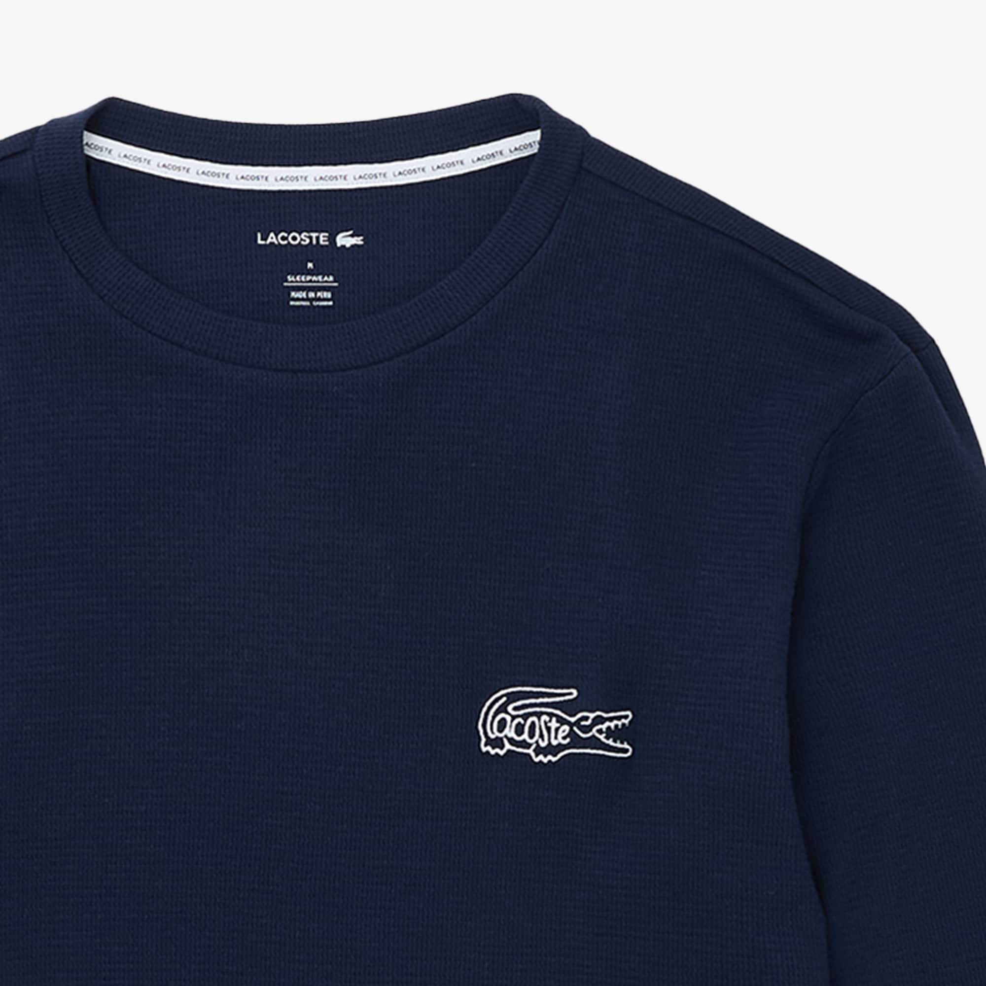 Men's Waffled Cotton Undershirt - Navy Blue