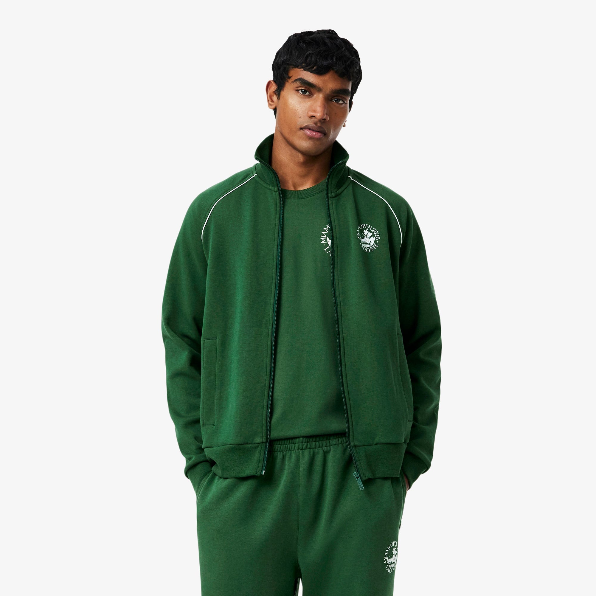 Miami Open Edition Zipped Sweatshirt - Pine green