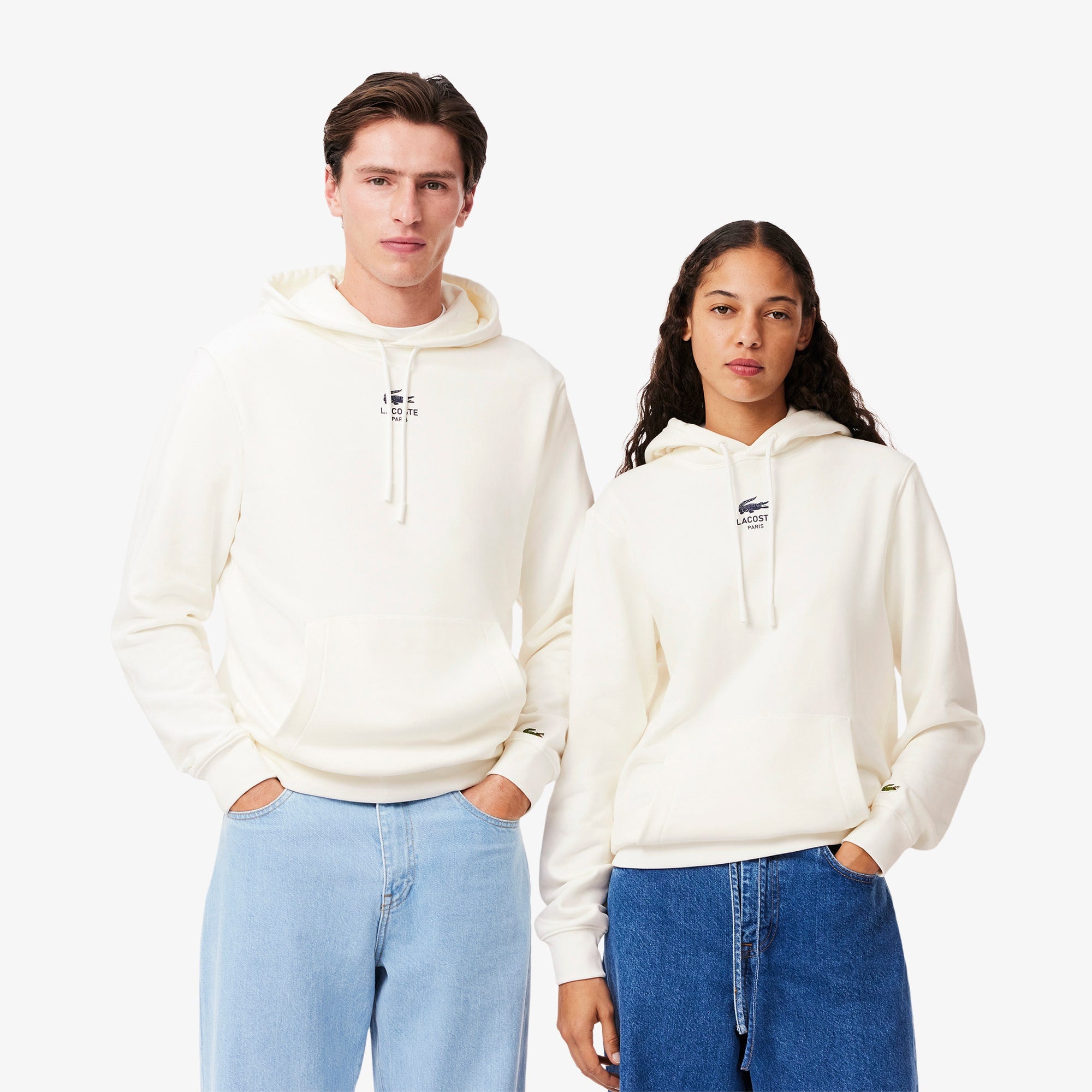 Unisex Print Hoodie - White