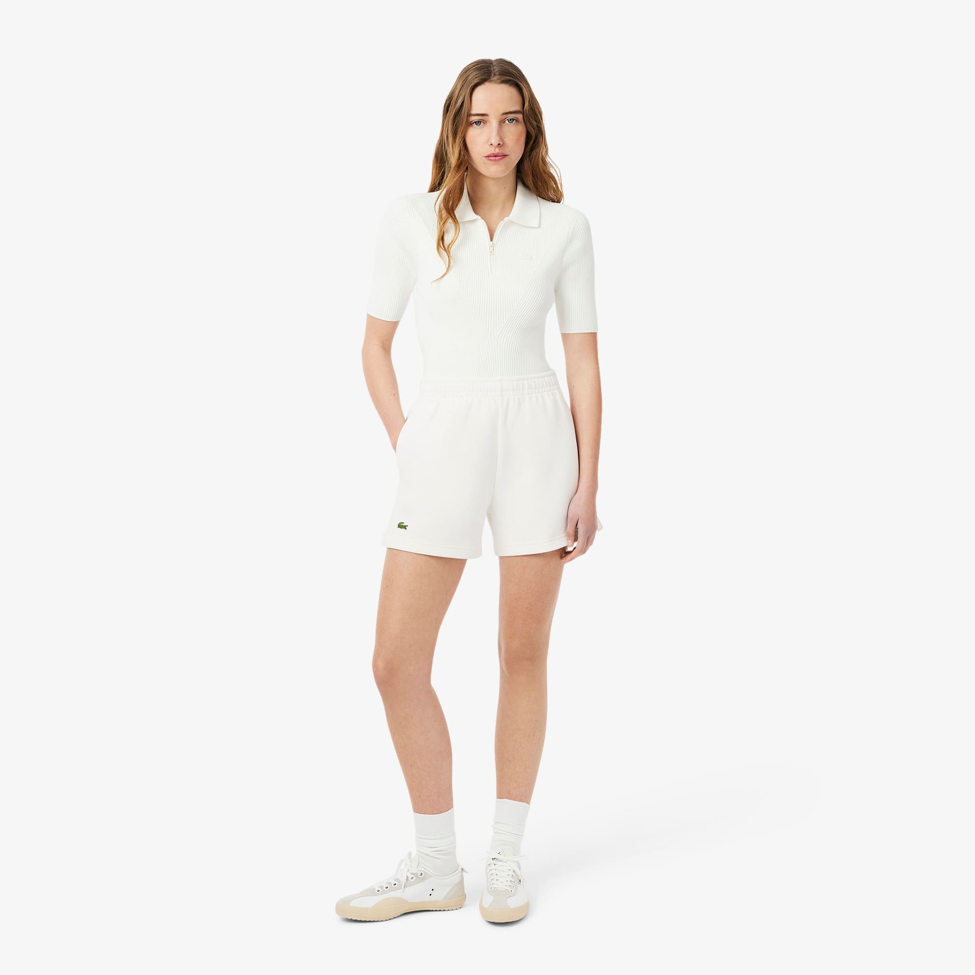 Women's Double Faced Piqué Shorts - White