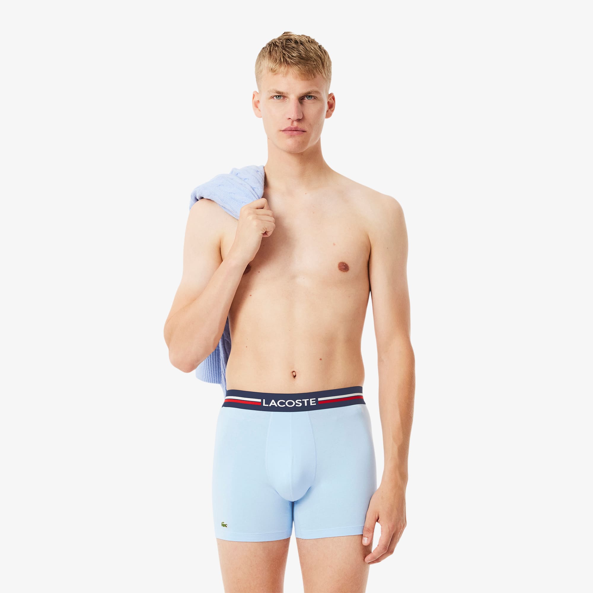 Men's 3-Pack Cotton Boxer Briefs - Navy Blue / Blue
