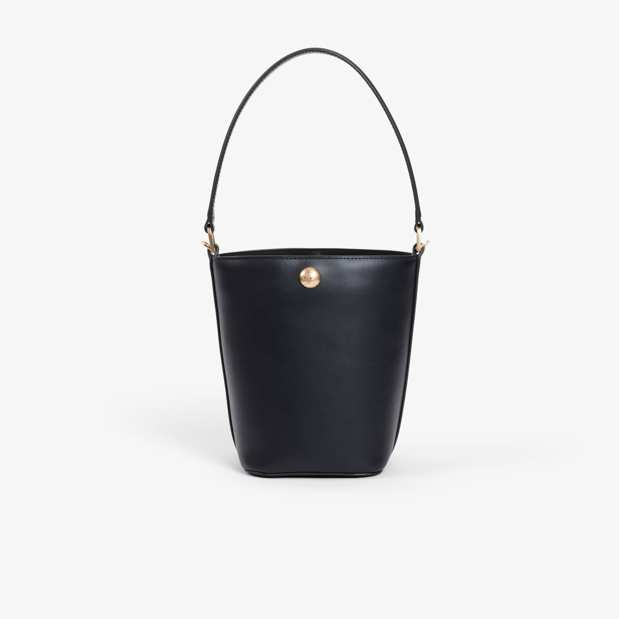 Small Tennis Bliss Leather Bucket Bag - Black