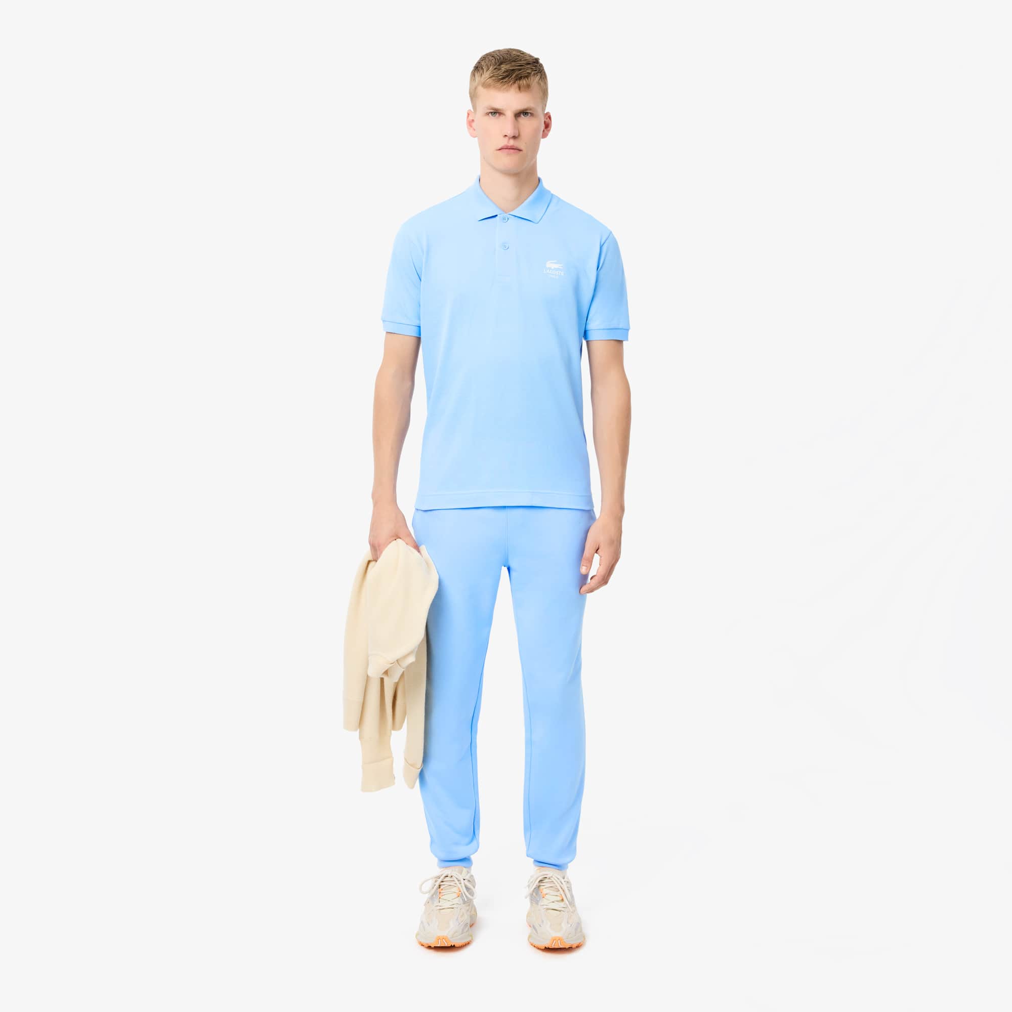 Unisex Classic Fit Signature Print L.12.12 Polo - Pastel blue