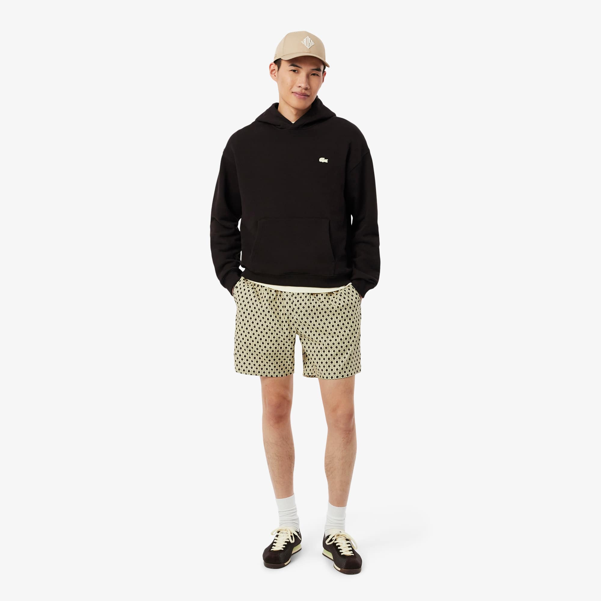 Embroidered Cotton Twill Cap - Beige