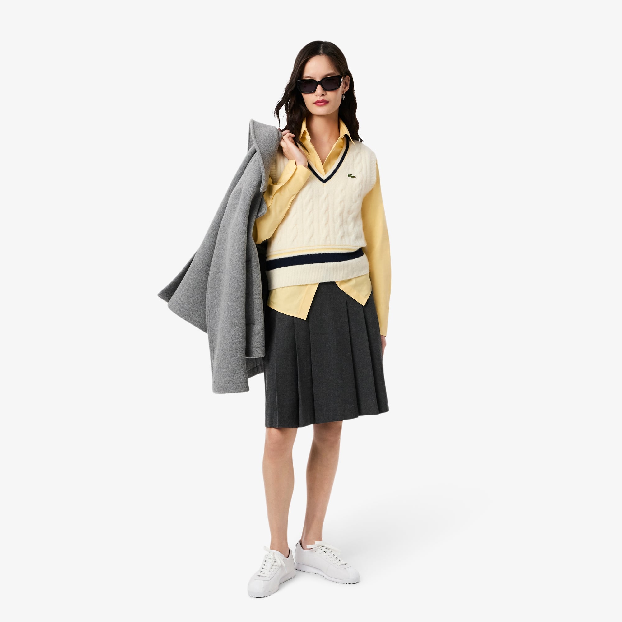 Women's Oversized Cotton Button Down Shirt - Yellow