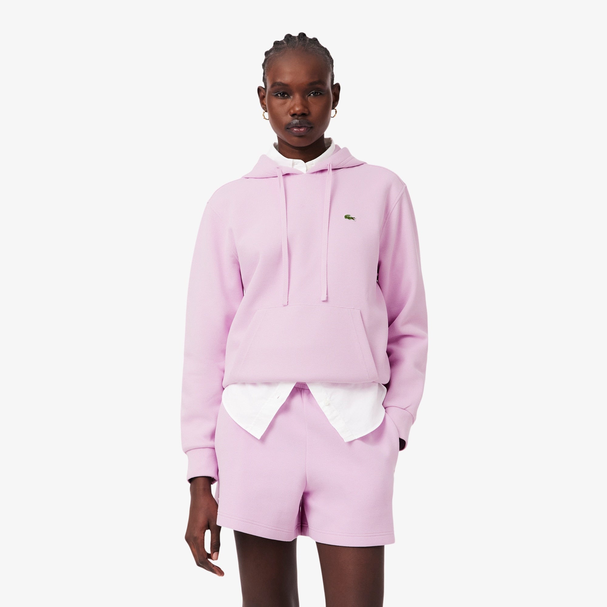 Women's Piqué Hoodie - Pink