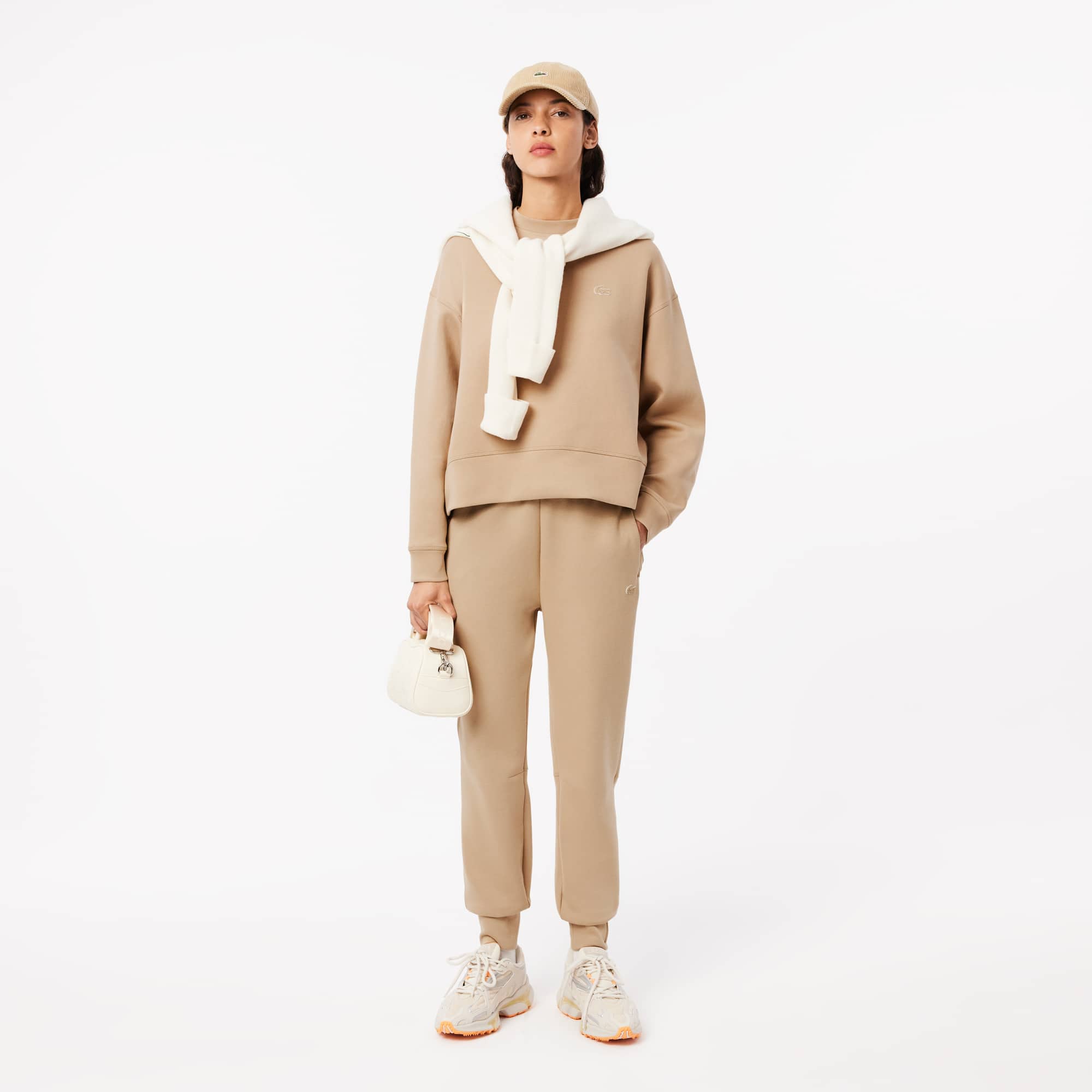 Women's Oversized Cotton Sweatshirt - Beige