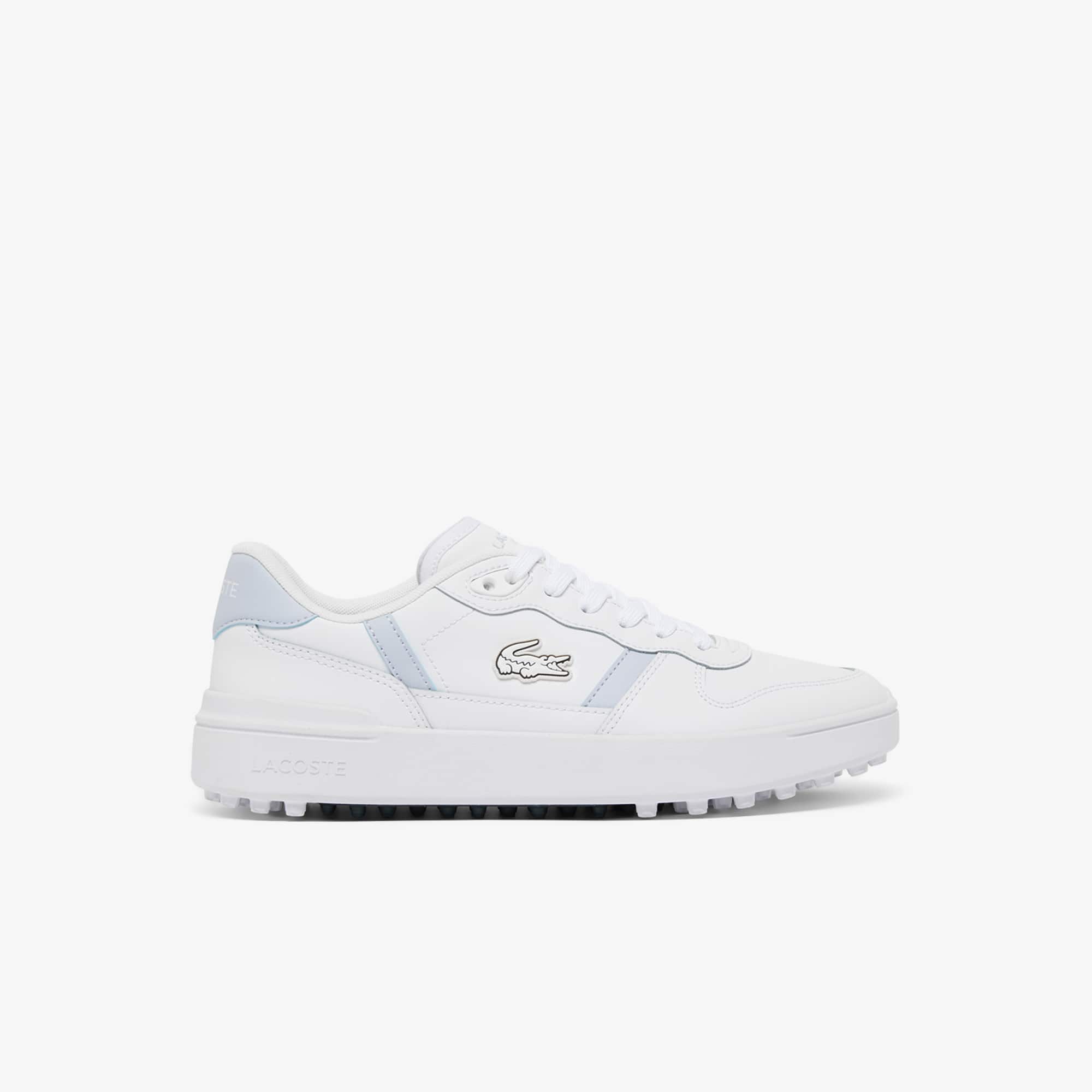 Women's T-Clip Leather Golf Shoes - WHITE/LIGHT BLUE
